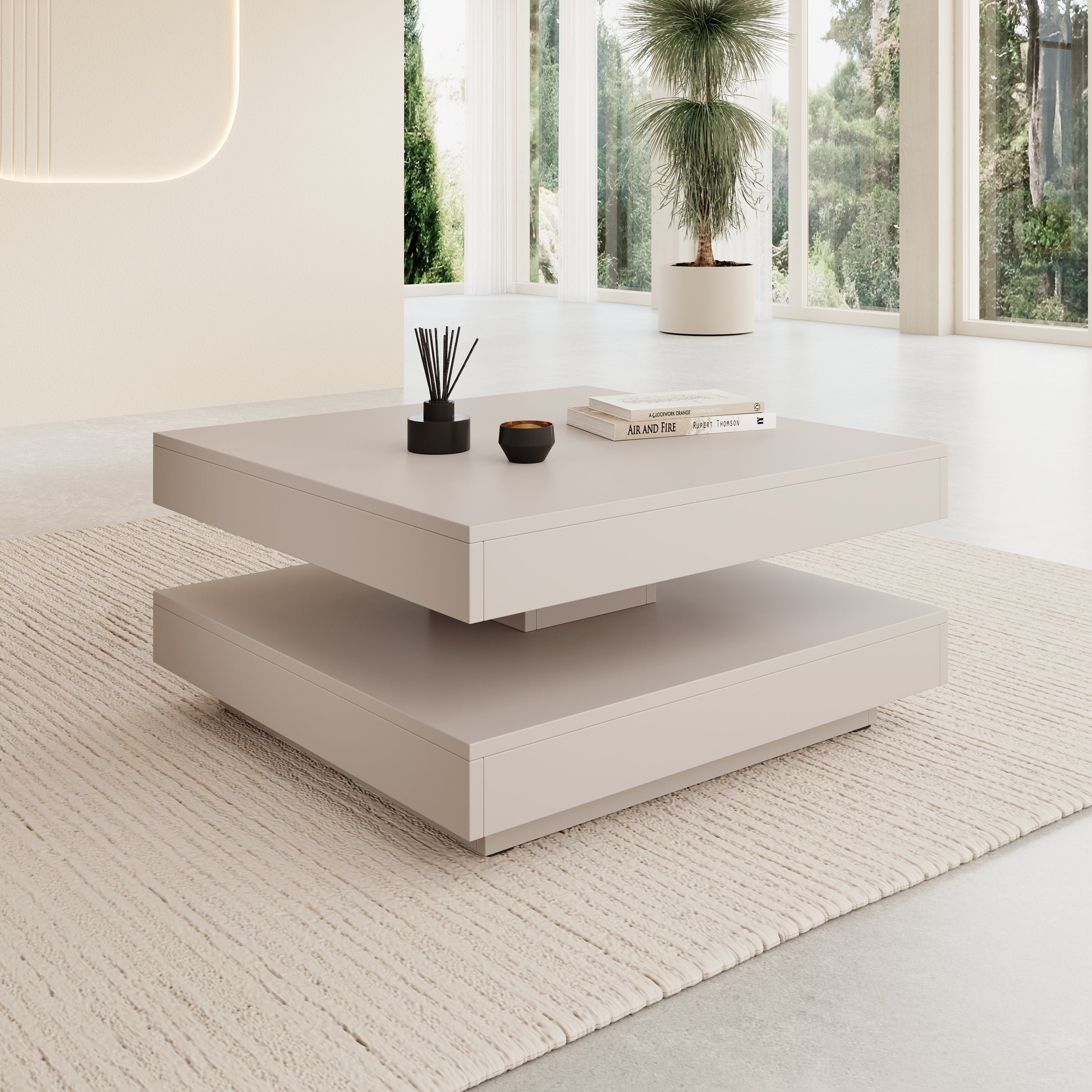 Nao - Salontafel - Beige - 70x70x34 cm