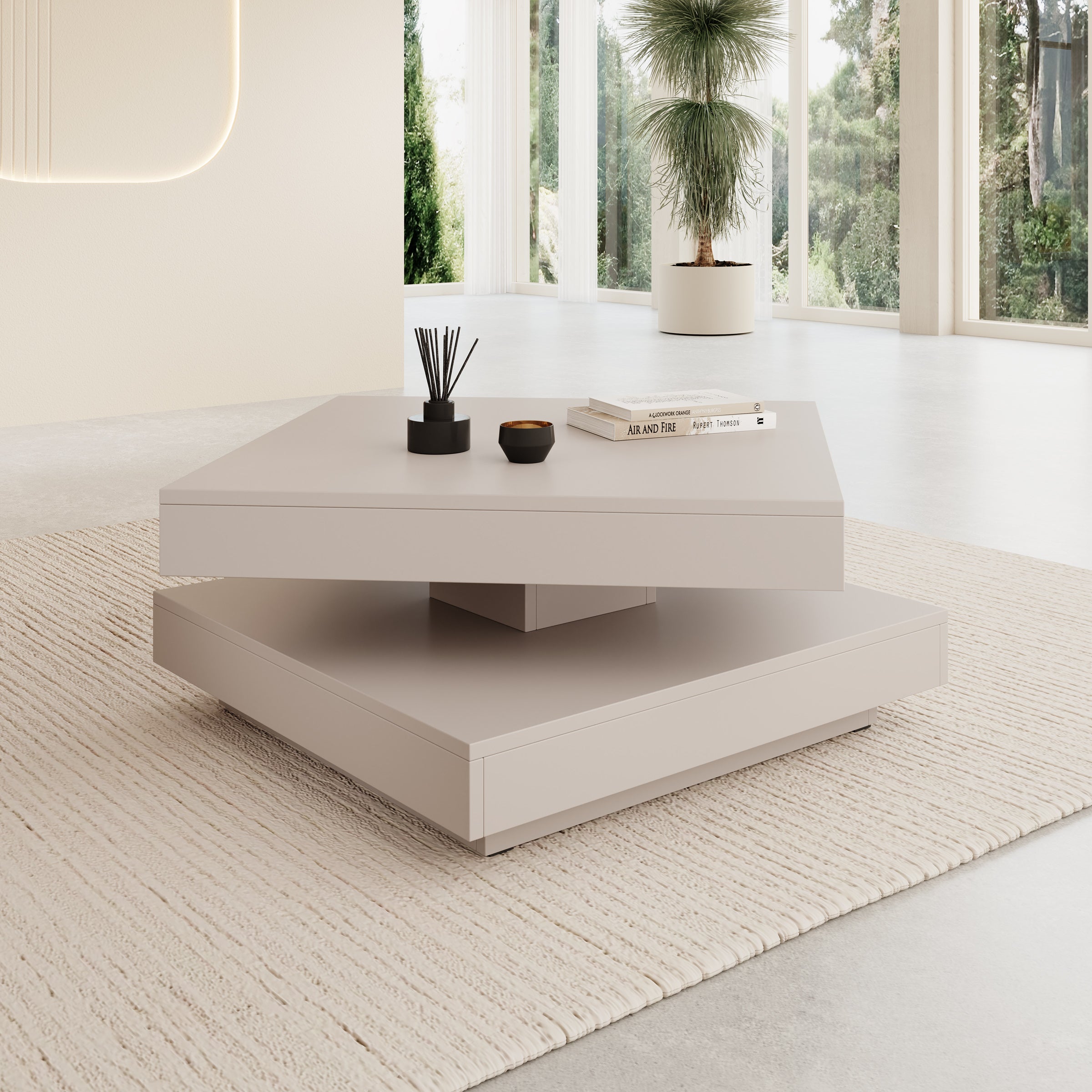 Nao - Salontafel - Beige - 70x70x34 cm
