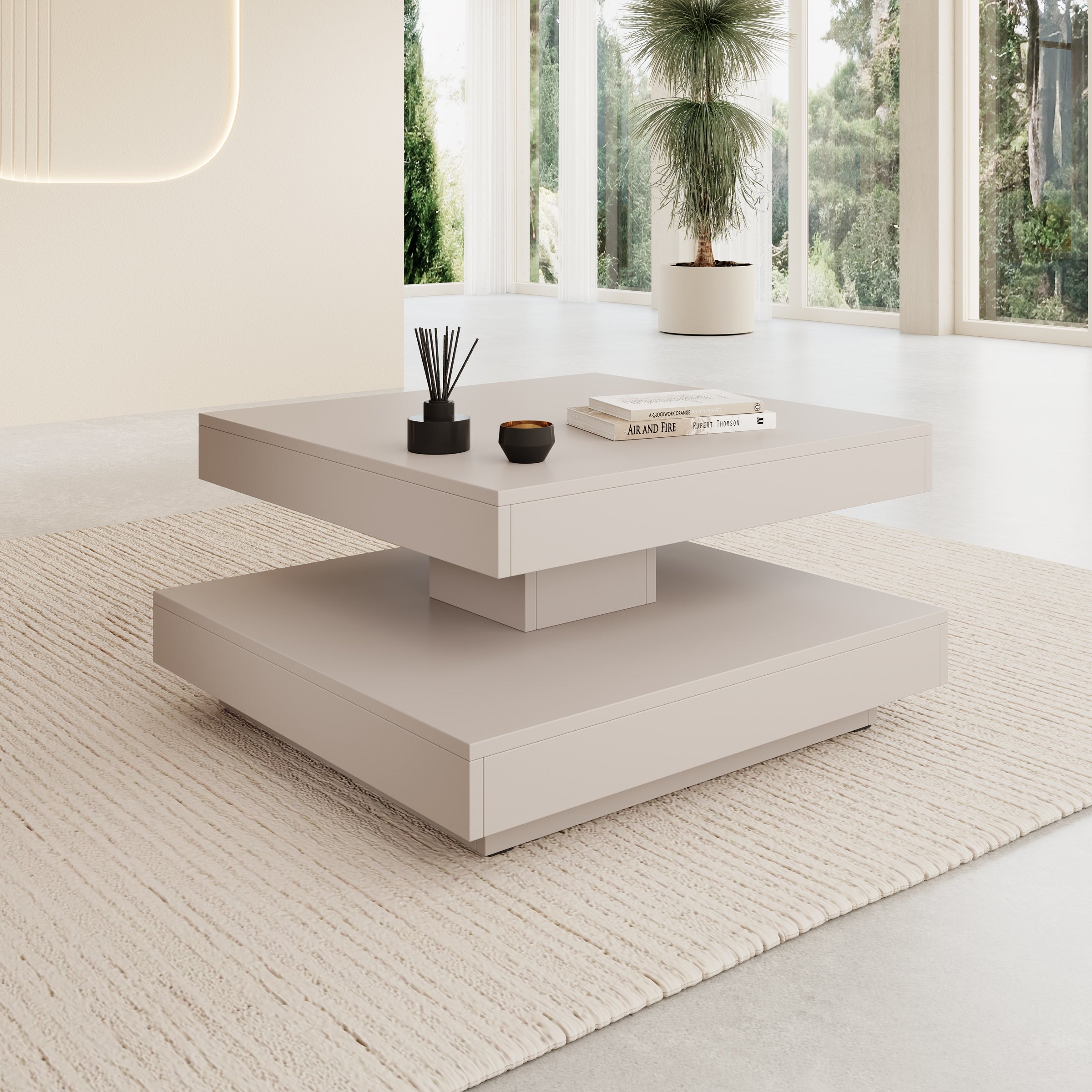 Nao - Salontafel - Beige - 70x70x34 cm