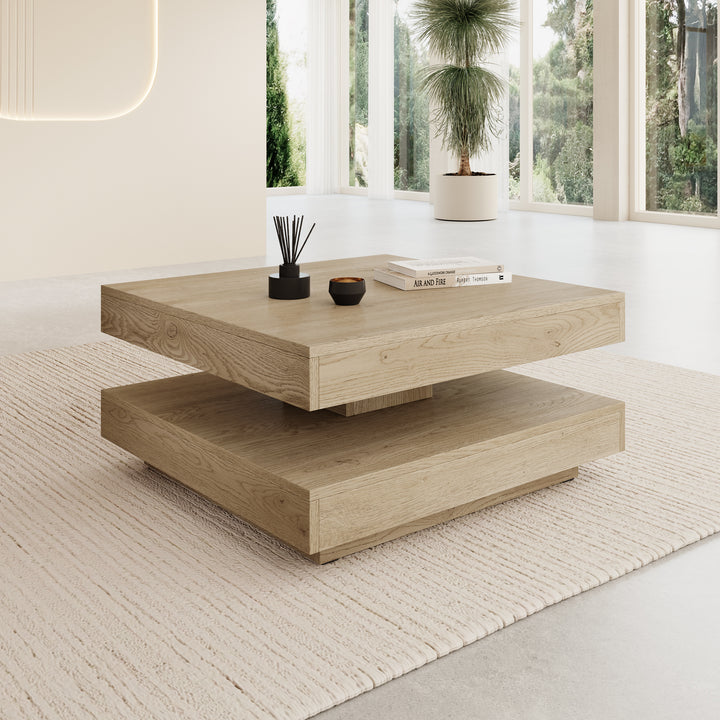 Nao - Salontafel - Licht eikenpatroon - 70x70x34 cm