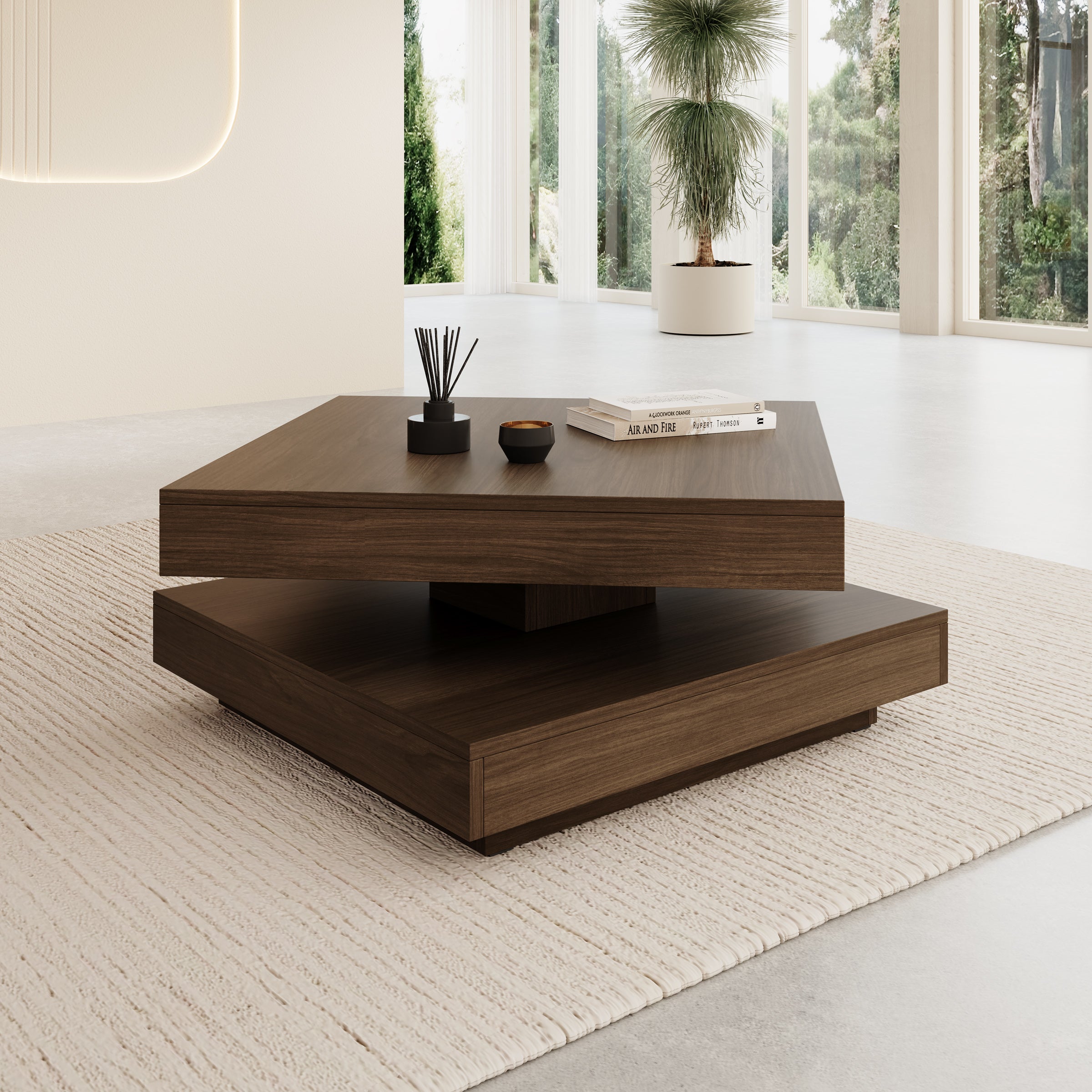 Nao - Salontafel - Walnootpatroon - 70x70x34 cm