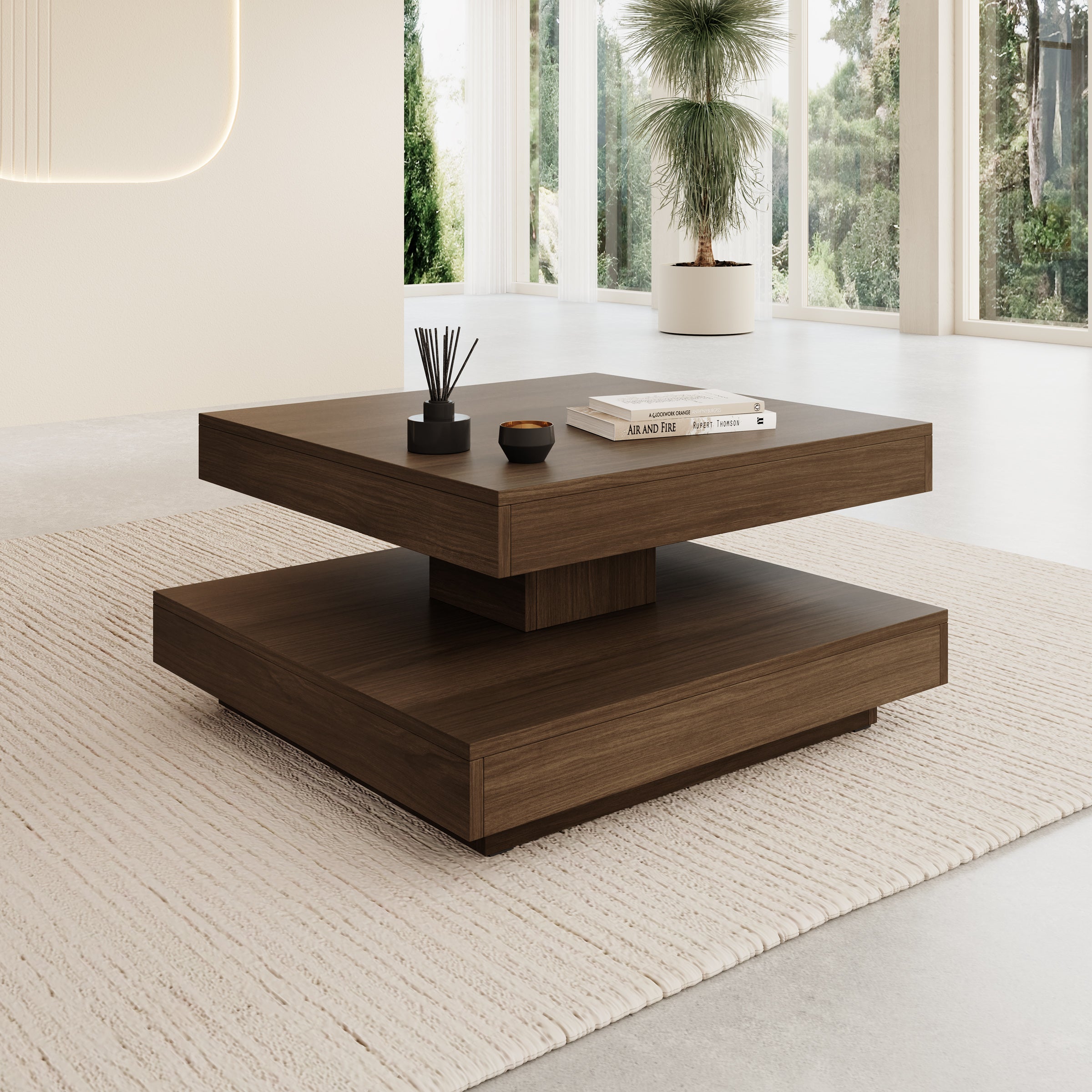 Nao - Salontafel - Walnootpatroon - 70x70x34 cm