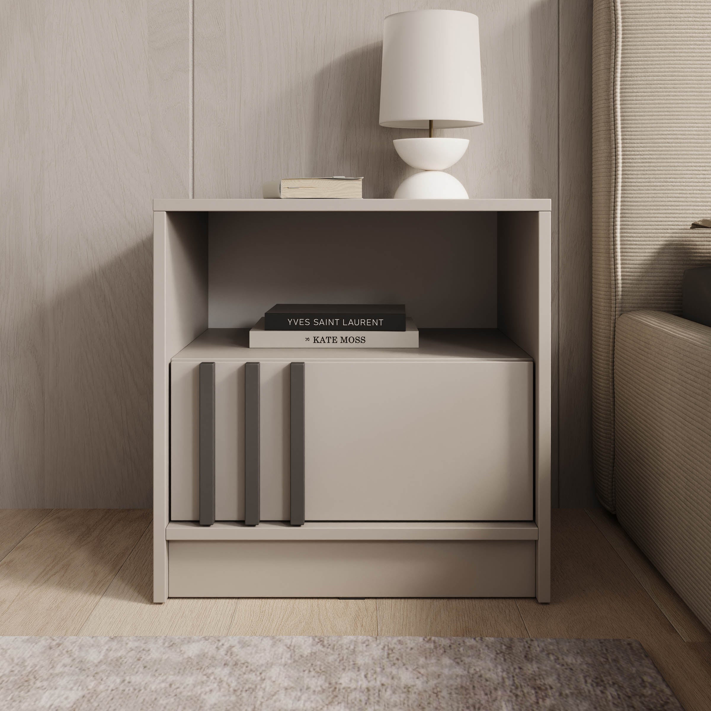 Nauru - Nachtkastje - Beige - 51x38x52 cm