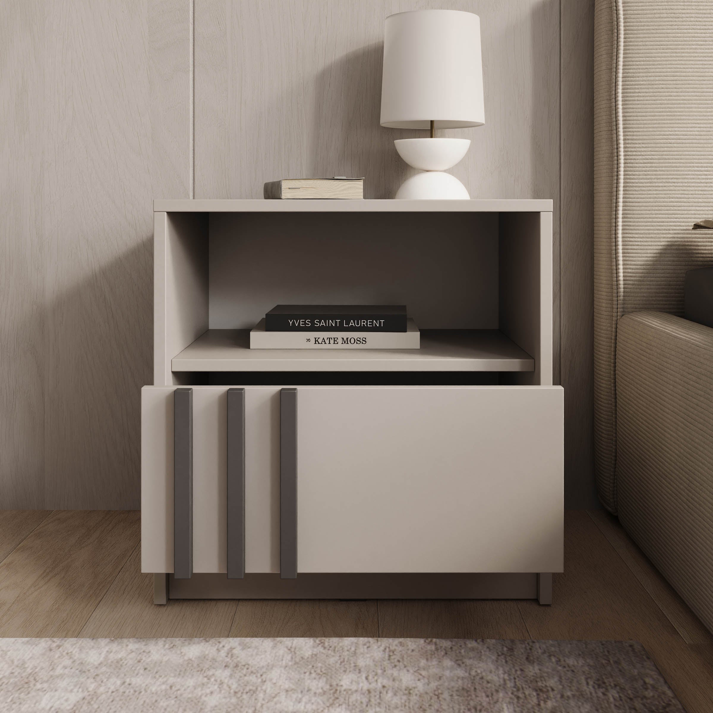 Nauru - Nachtkastje - Beige - 51x38x52 cm
