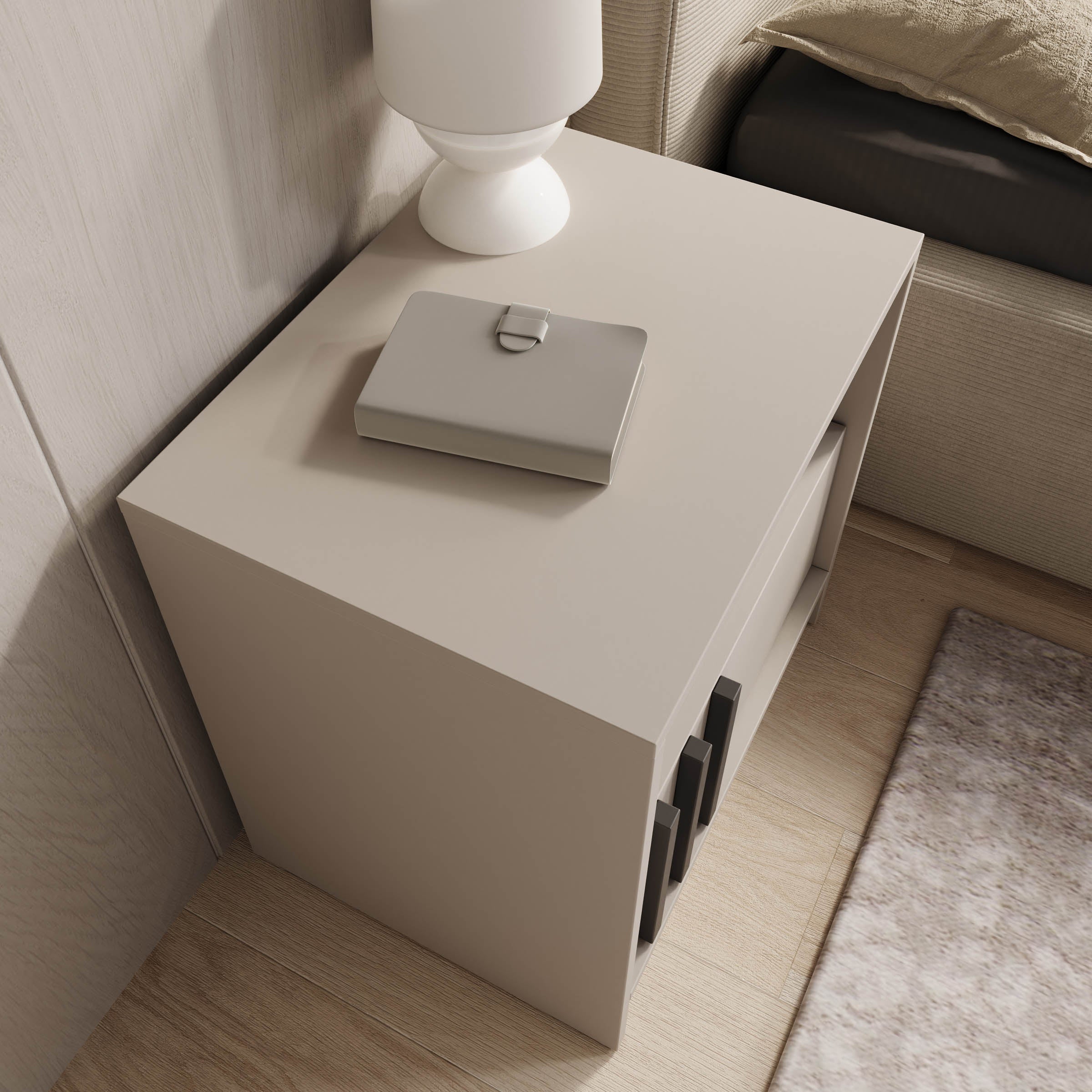 Nauru - Nachtkastje - Beige - 51x38x52 cm