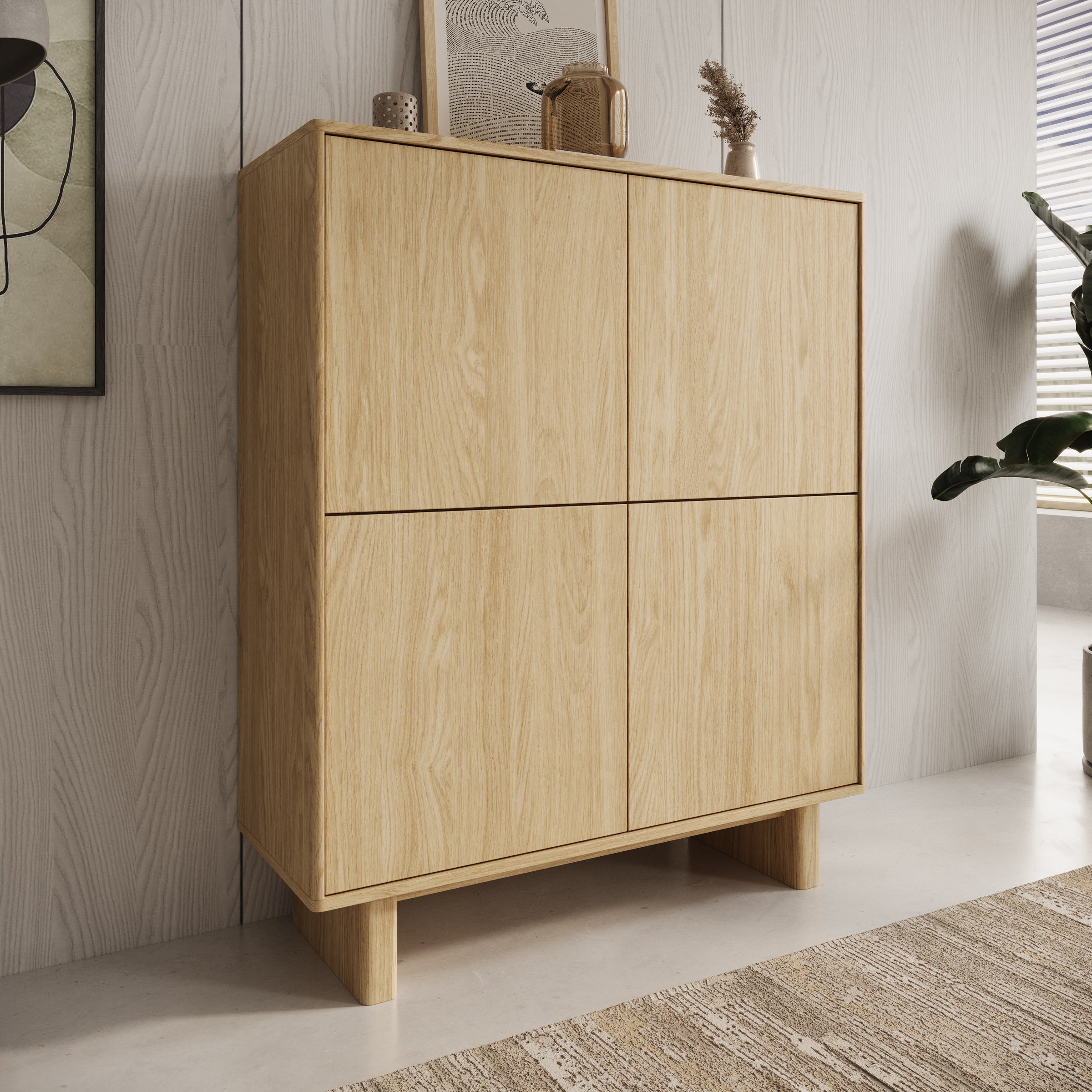 Navello - Dressoir - Licht eikenpatroon - 104x38x124 cm