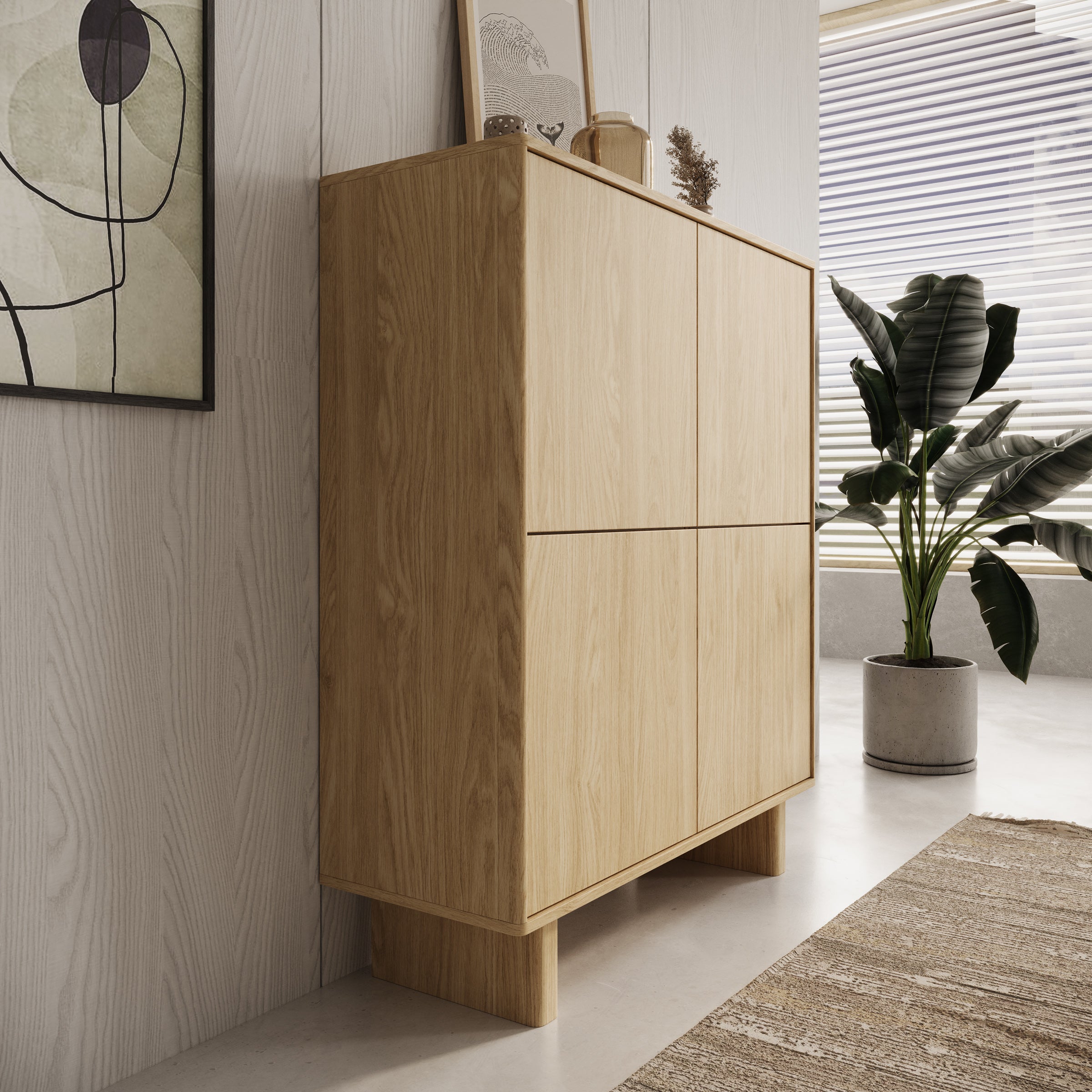 Navello - Dressoir - Licht eikenpatroon - 104x38x124 cm