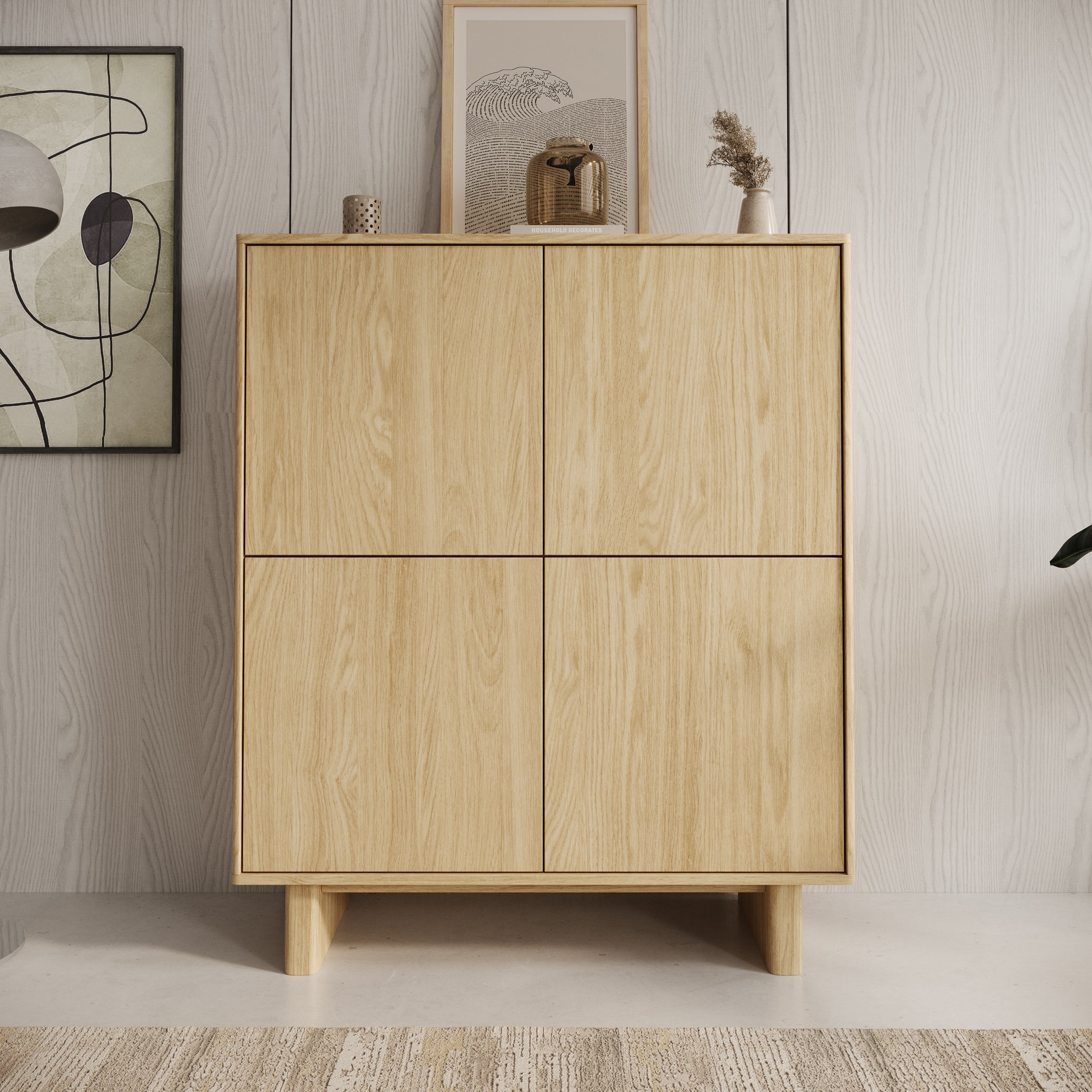 Navello - Dressoir - Licht eikenpatroon - 104x38x124 cm
