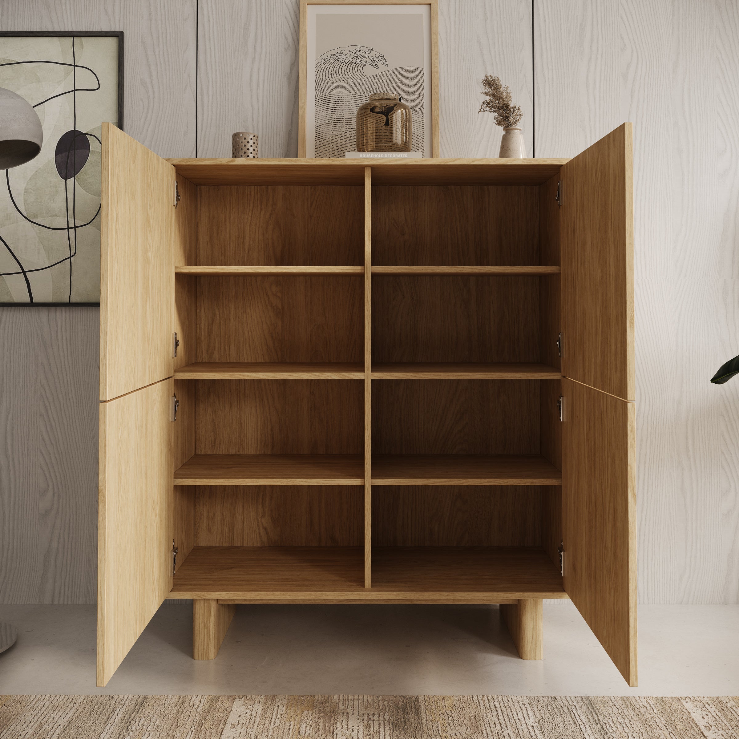 Navello - Dressoir - Licht eikenpatroon - 104x38x124 cm