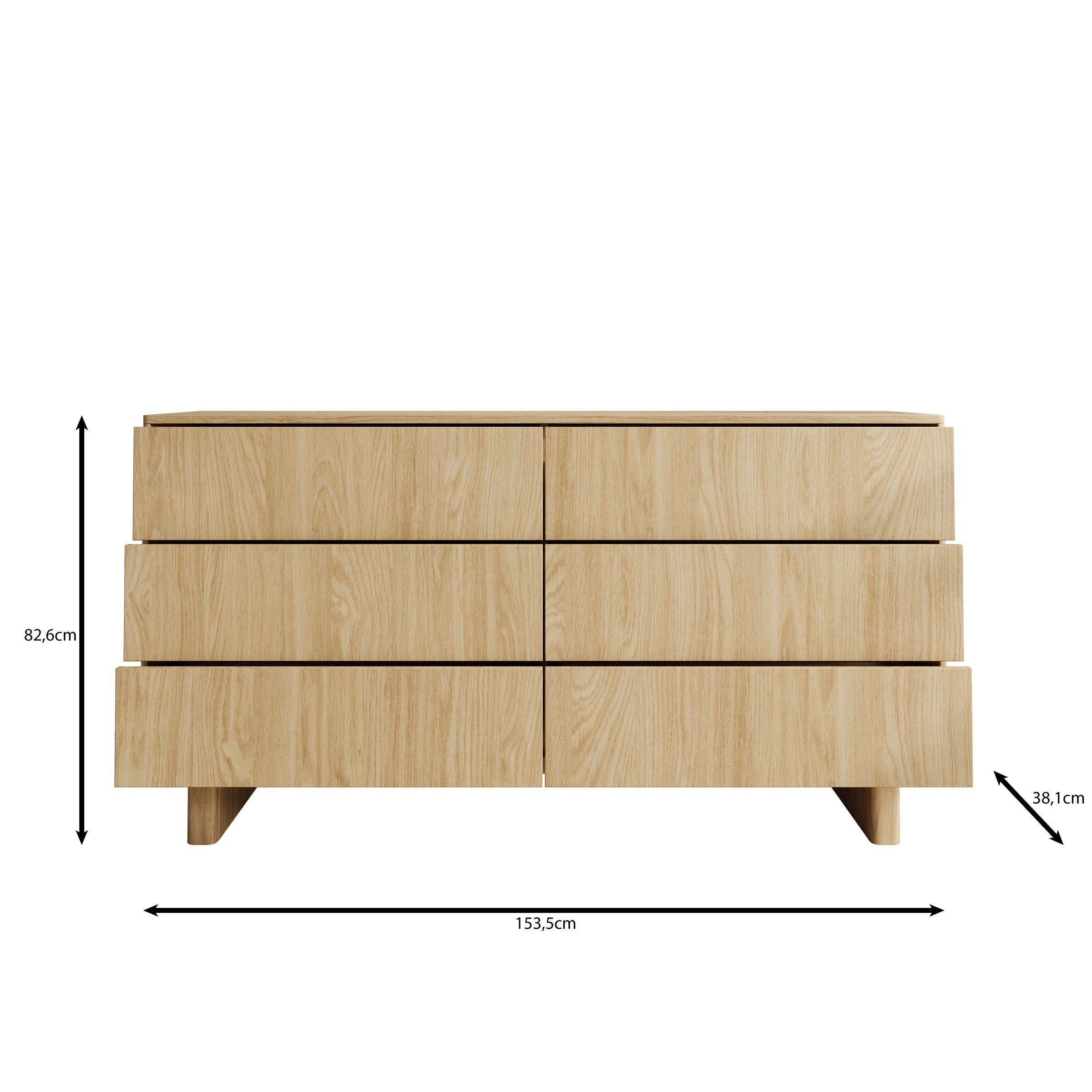 Navello - Dressoir - Licht eikenpatroon - 154x38x83 cm