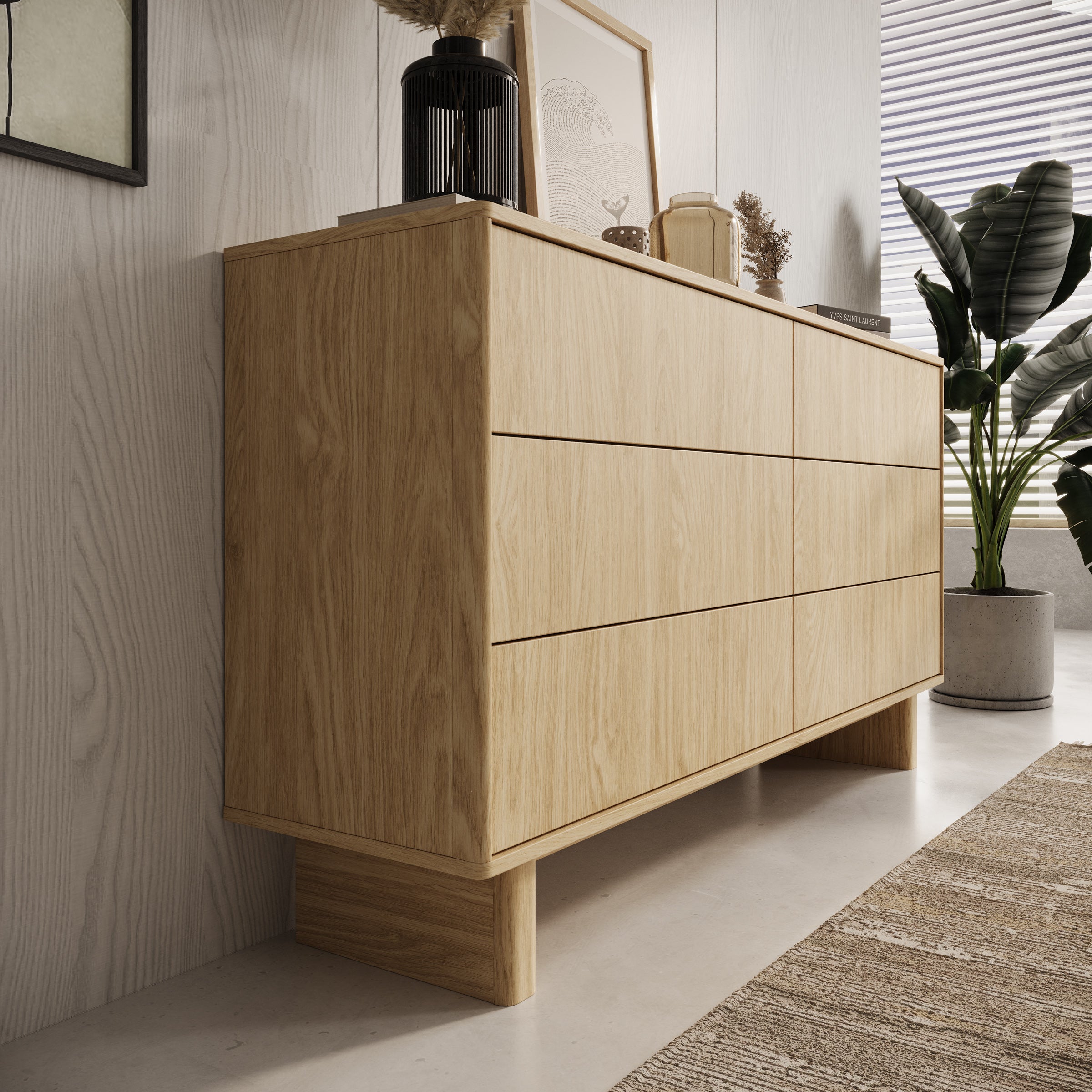 Navello - Dressoir - Licht eikenpatroon - 154x38x83 cm