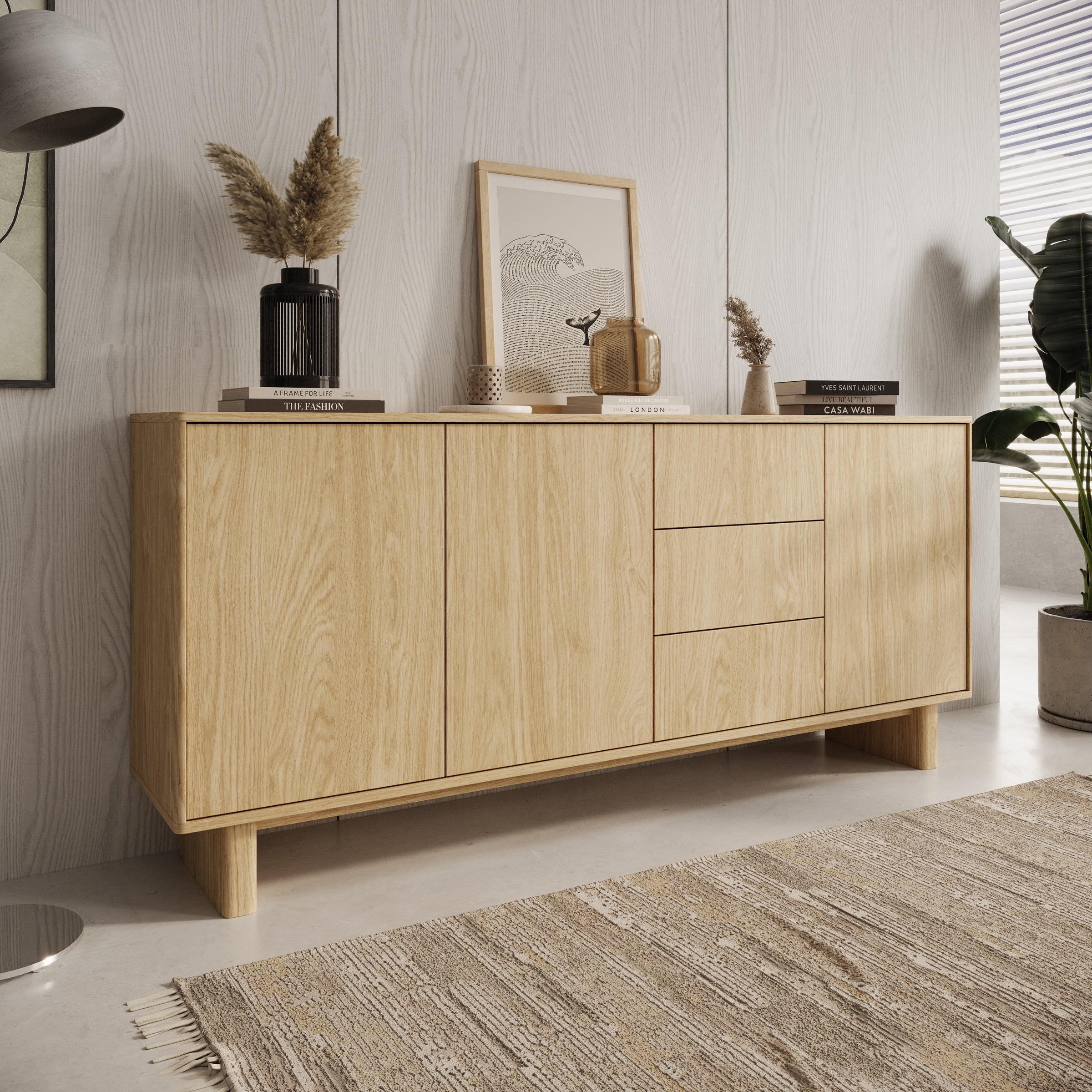 Navello - Dressoir - Licht eikenpatroon - 183x38x83 cm