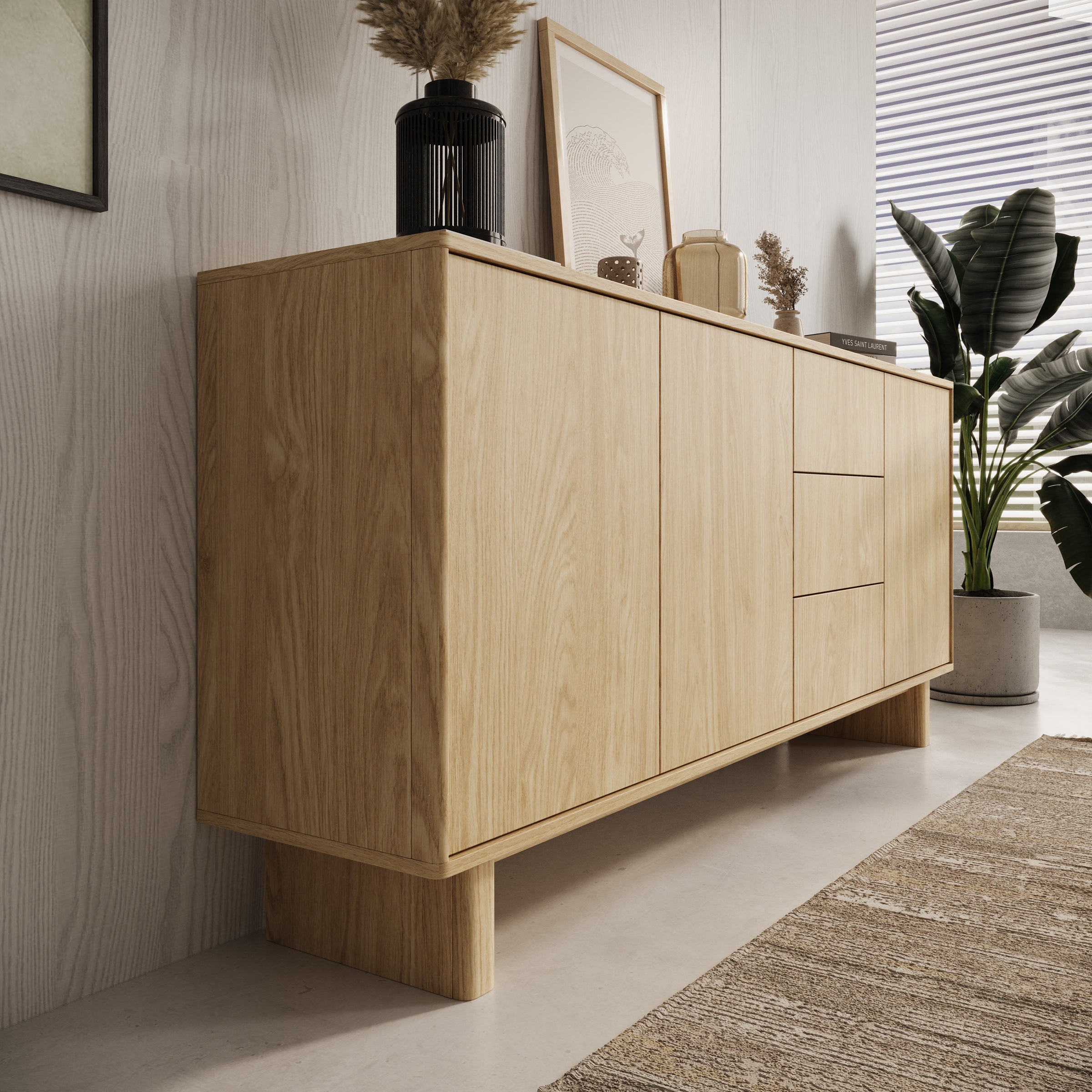 Navello - Dressoir - Licht eikenpatroon - 183x38x83 cm