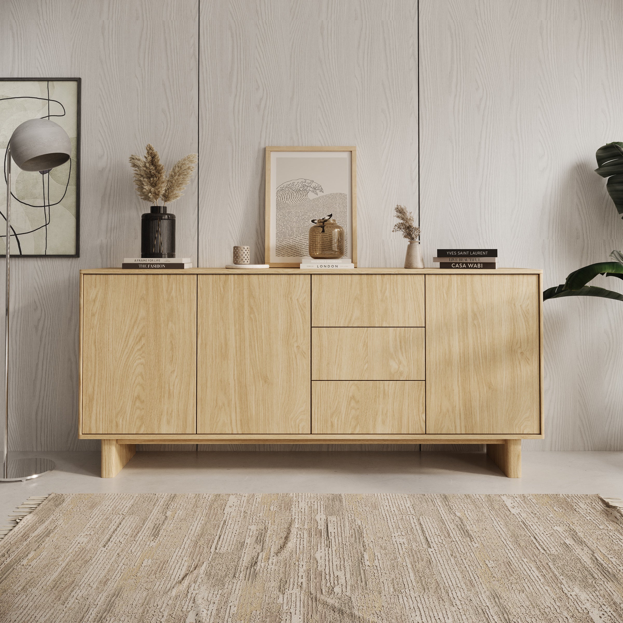 Navello - Dressoir - Licht eikenpatroon - 183x38x83 cm