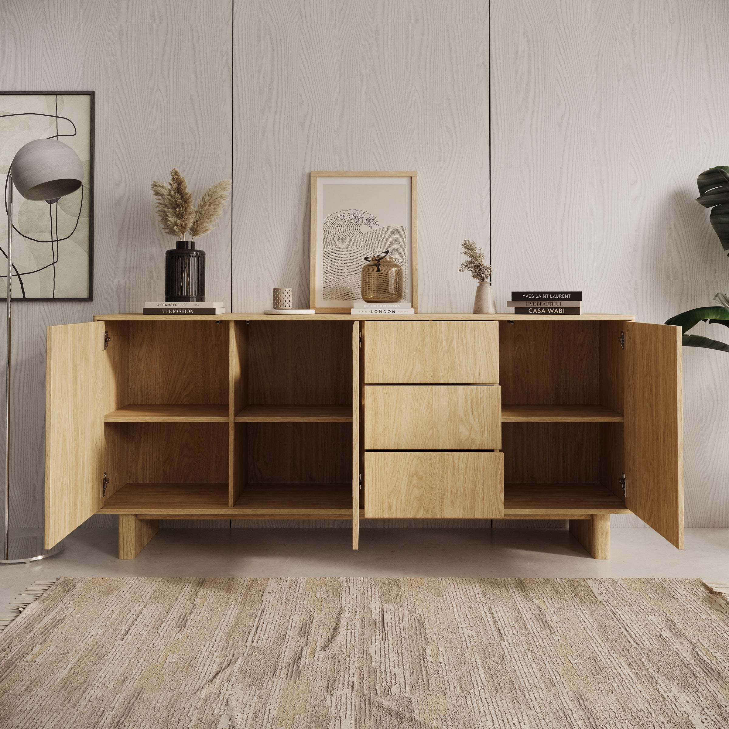 Navello - Dressoir - Licht eikenpatroon - 183x38x83 cm