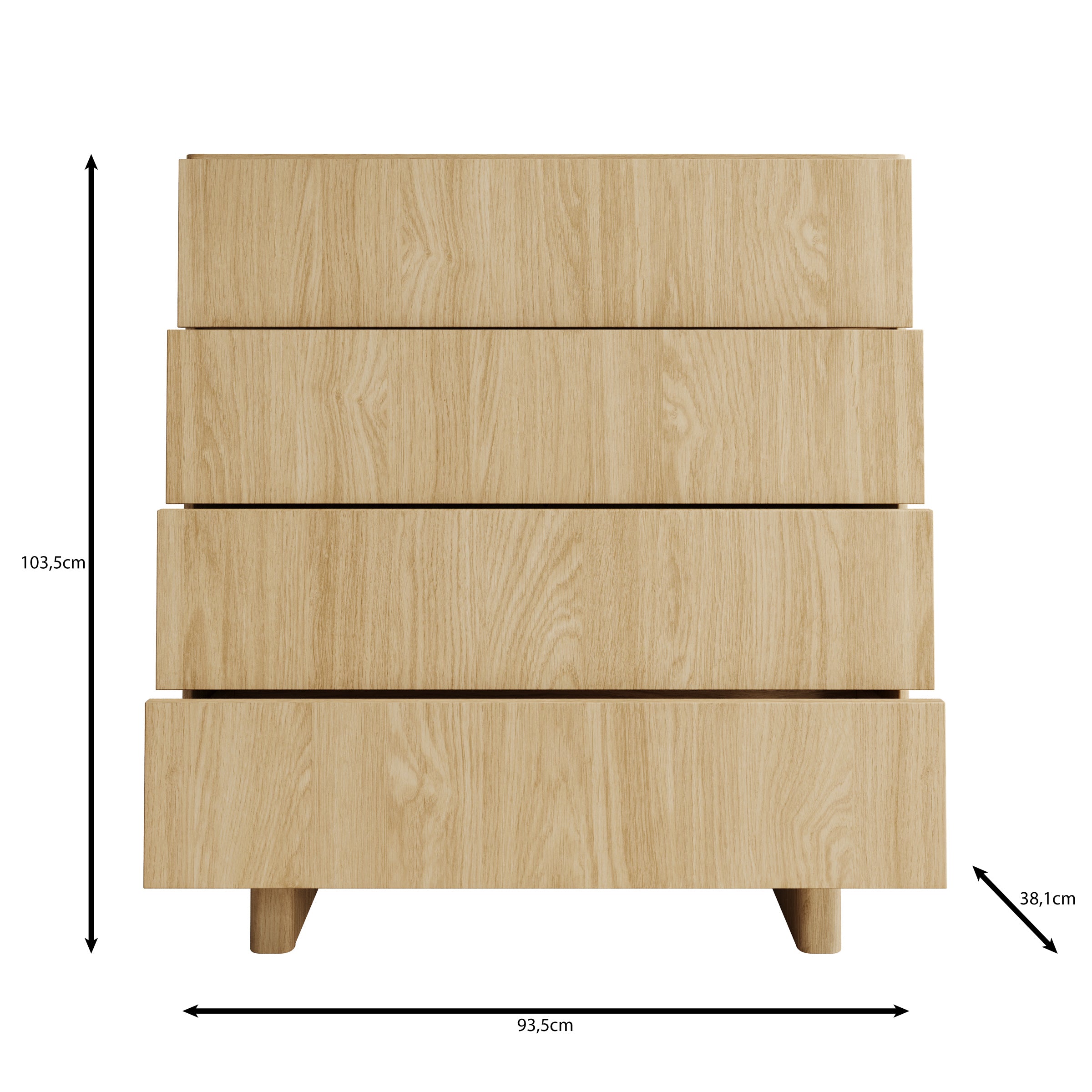 Navello - Dressoir - Licht eikenpatroon - 94x38x104 cm