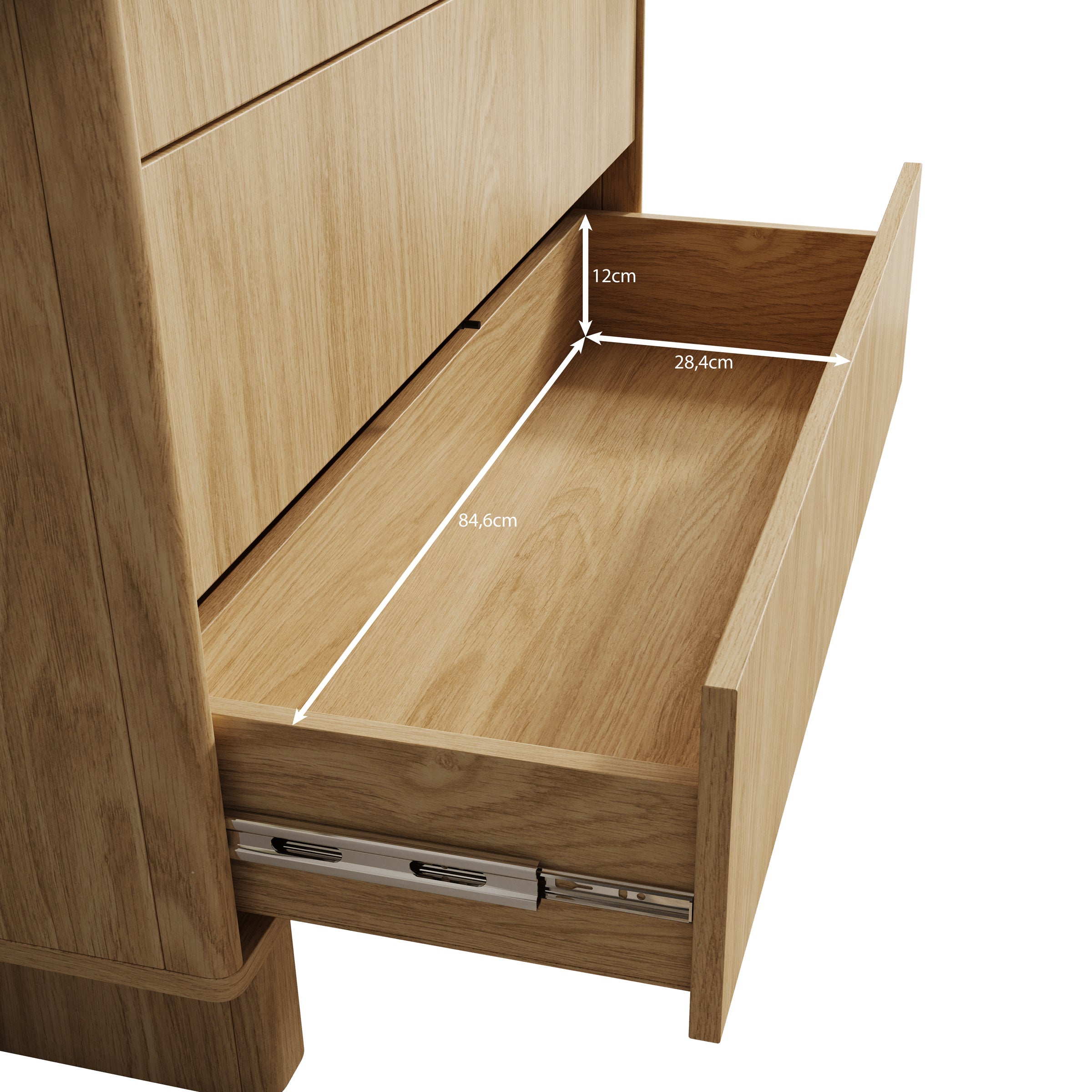 Navello - Dressoir - Licht eikenpatroon - 94x38x104 cm