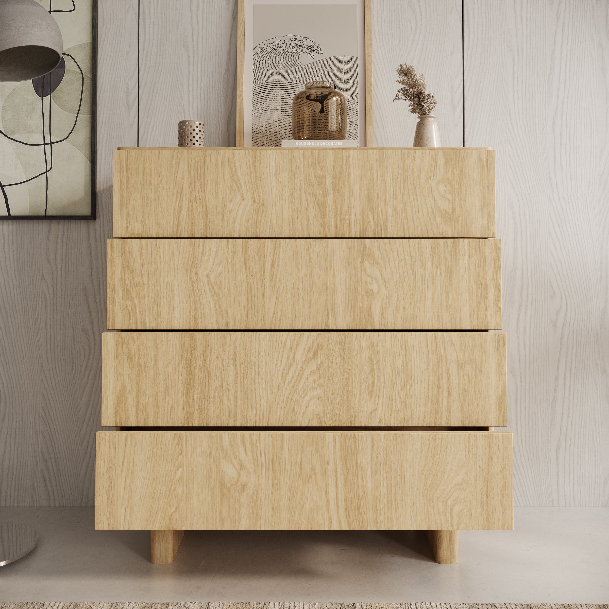 Navello - Dressoir - Licht eikenpatroon - 94x38x104 cm