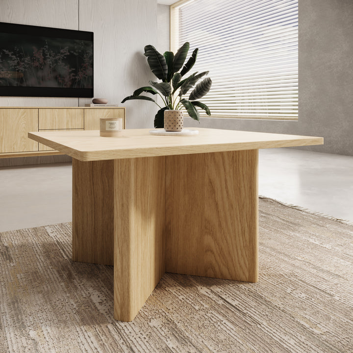 Navello - Salontafel - Licht eikenpatroon - 80x80x49 cm