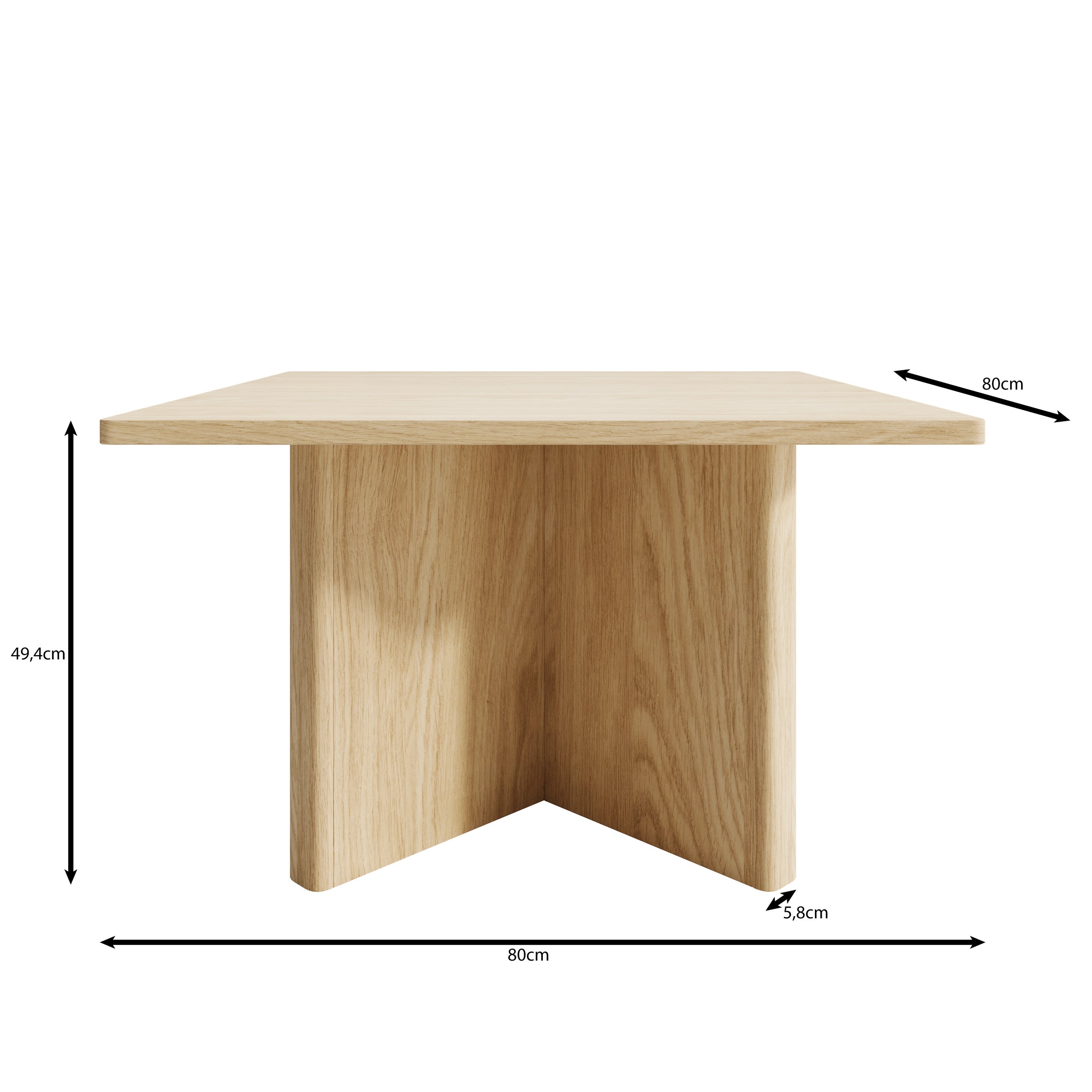 Navello - Salontafel - Licht eikenpatroon - 80x80x49 cm