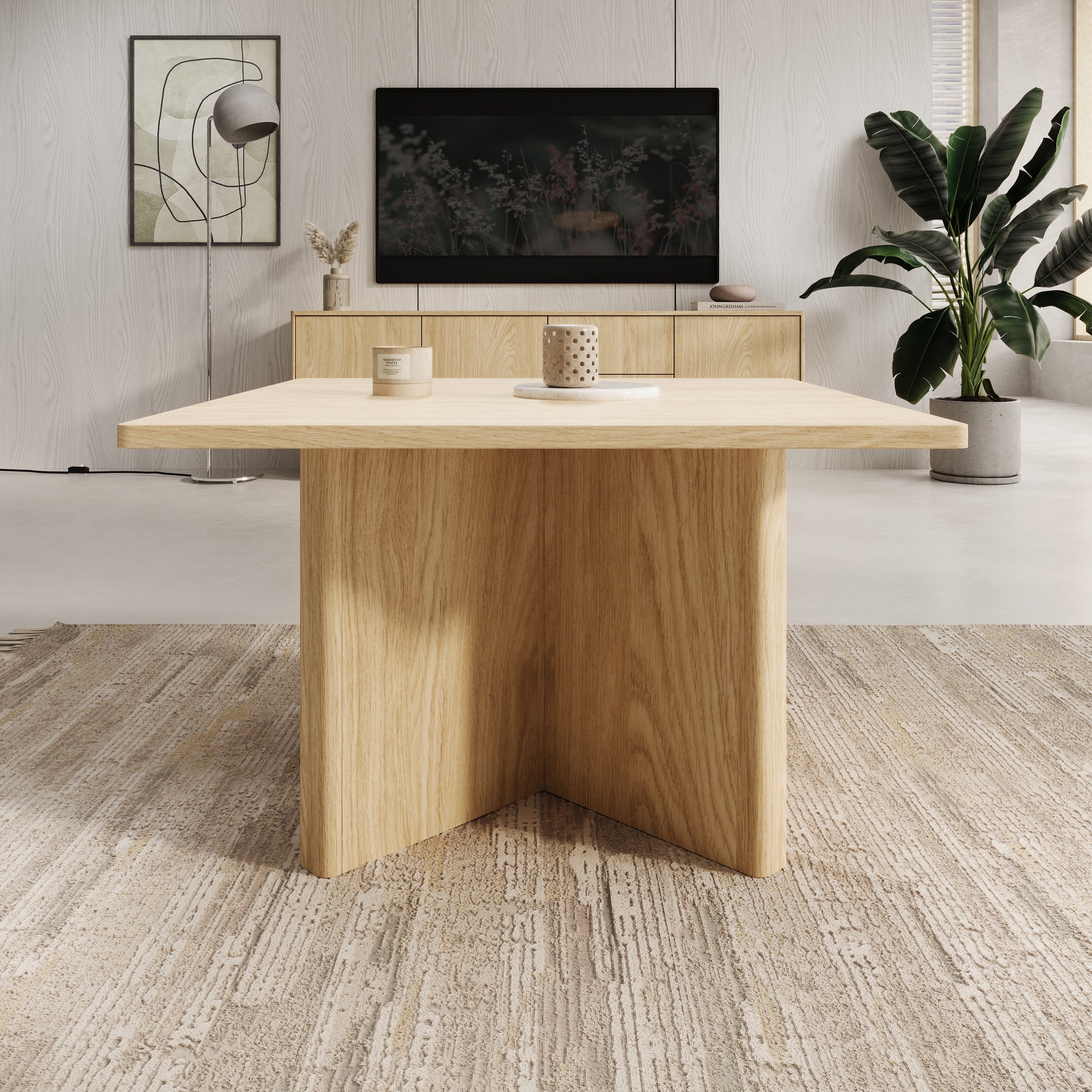 Navello - Salontafel - Licht eikenpatroon - 80x80x49 cm