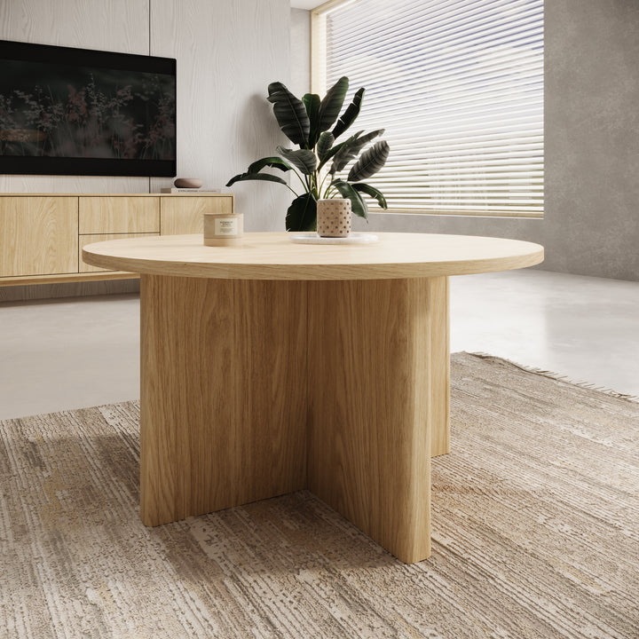 Navello - Salontafel - Licht eikenpatroon - 90x90x49 cm