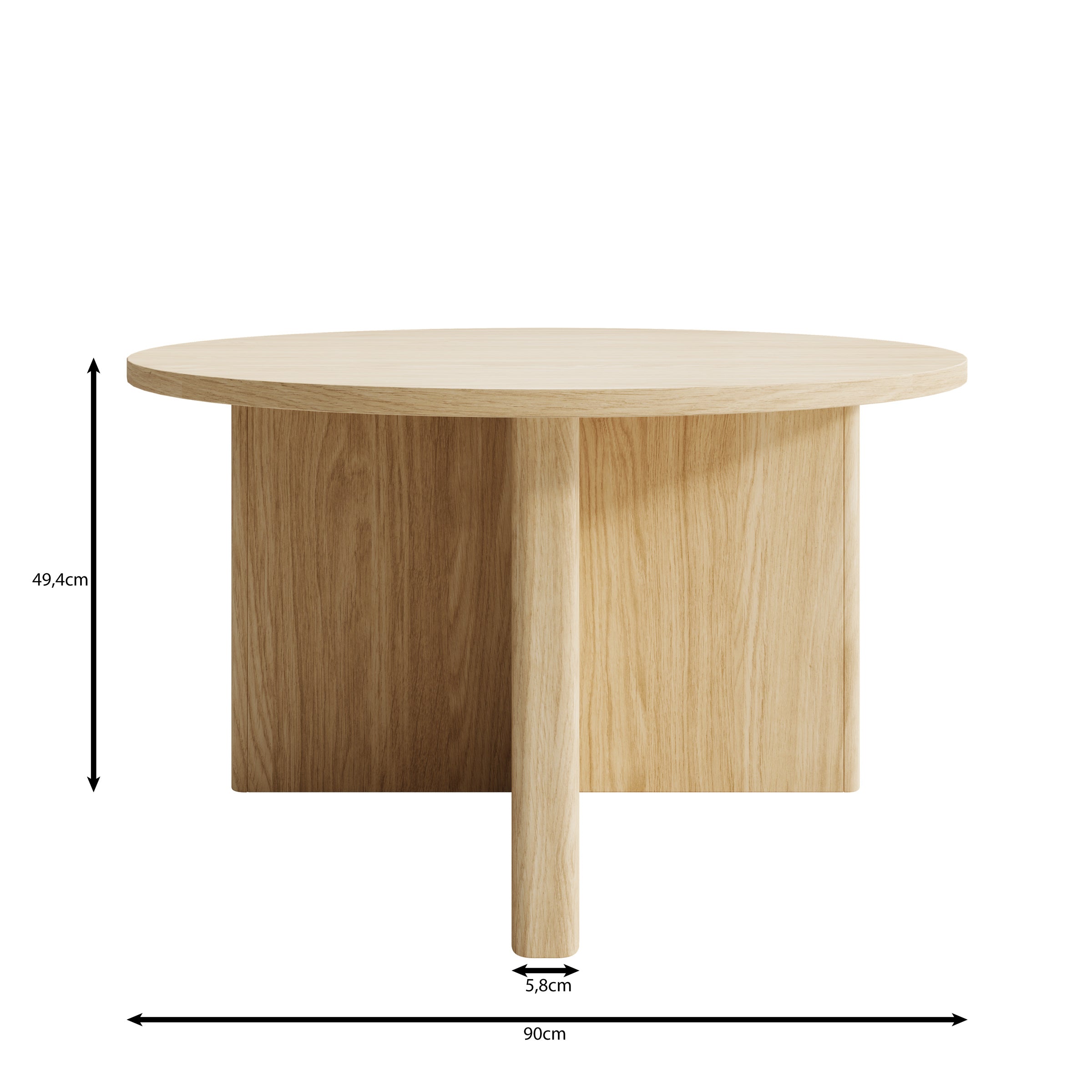 Navello - Salontafel - Licht eikenpatroon - 90x90x49 cm