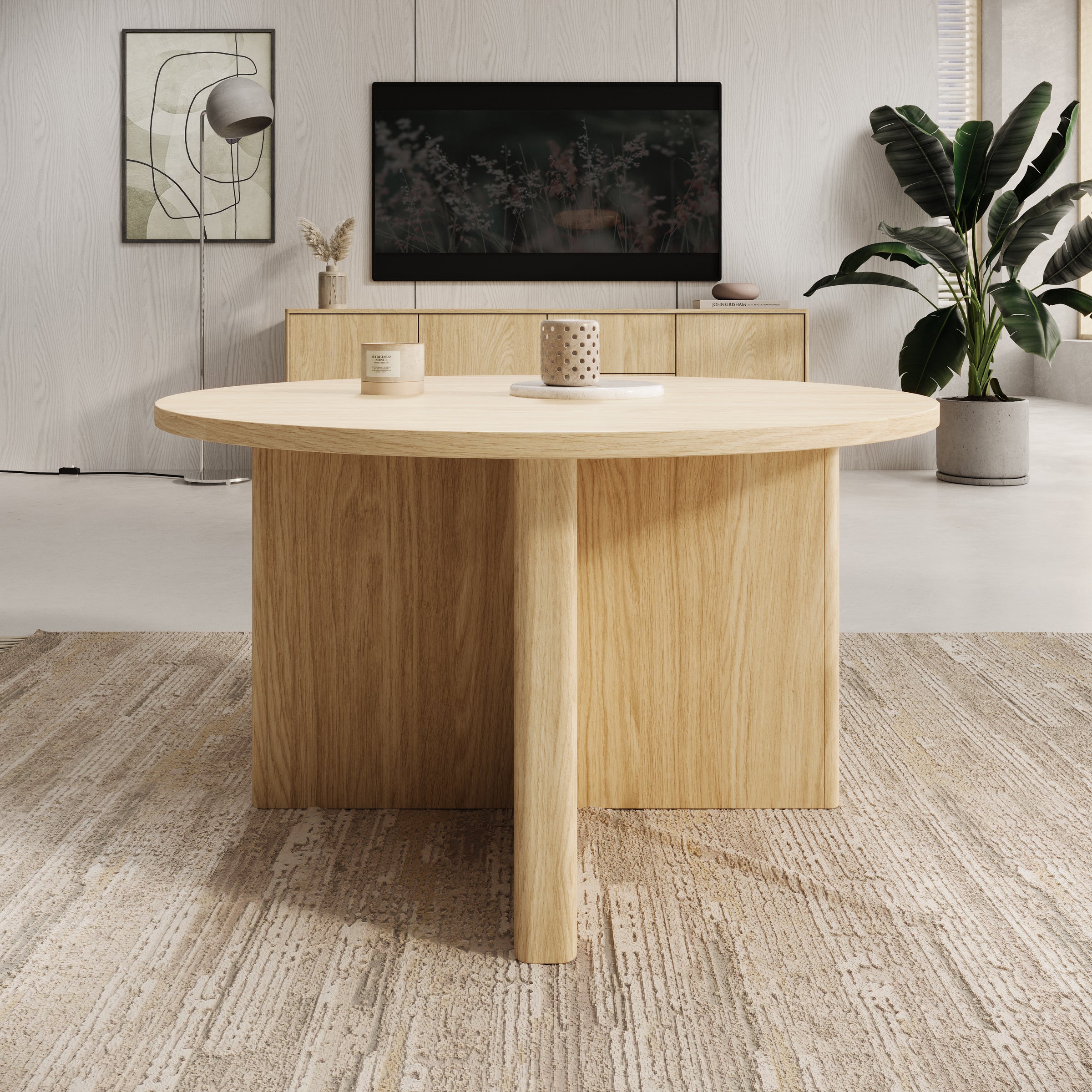 Navello - Salontafel - Licht eikenpatroon - 90x90x49 cm