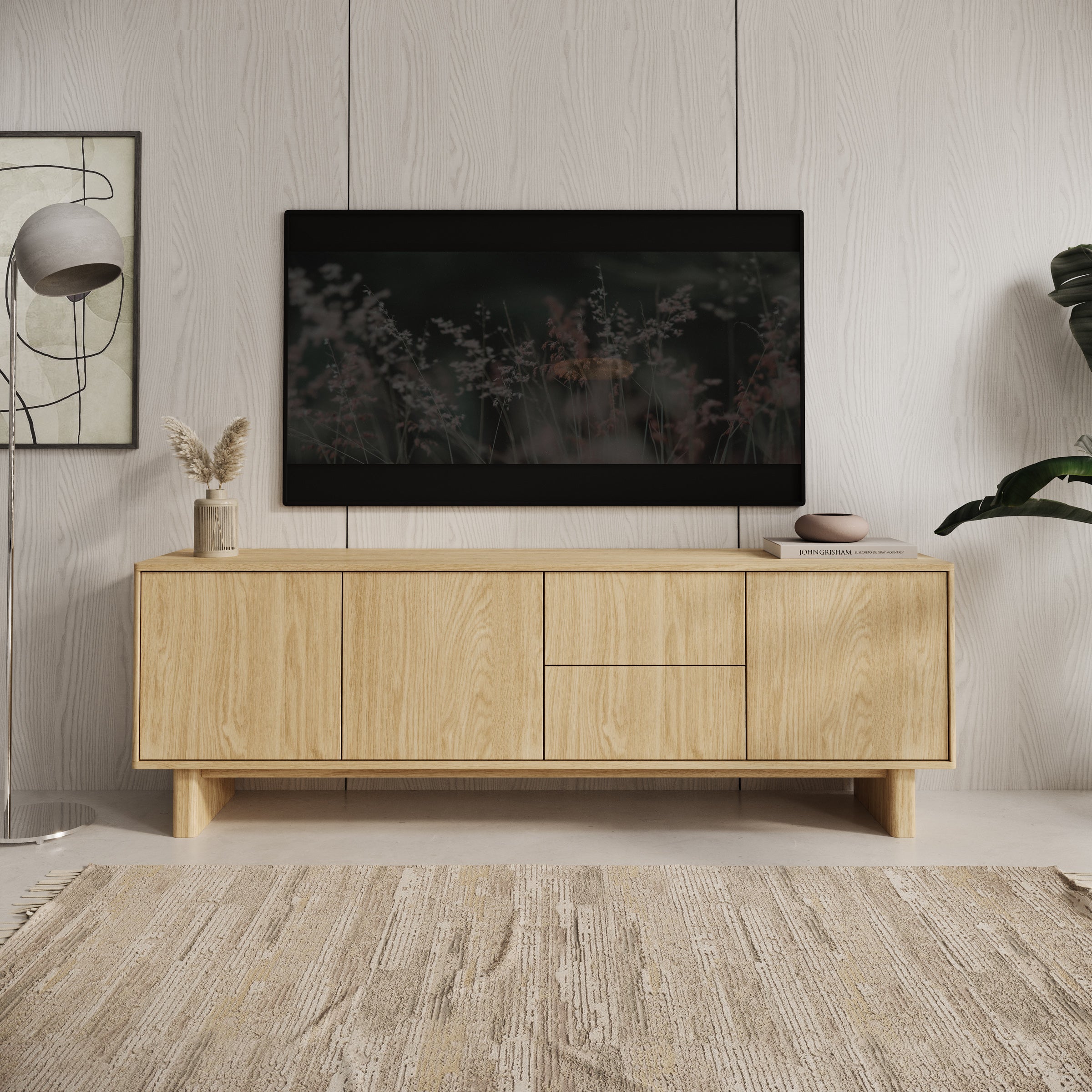 Navello - TV-Meubel - Licht eikenpatroon - 183x38x62 cm