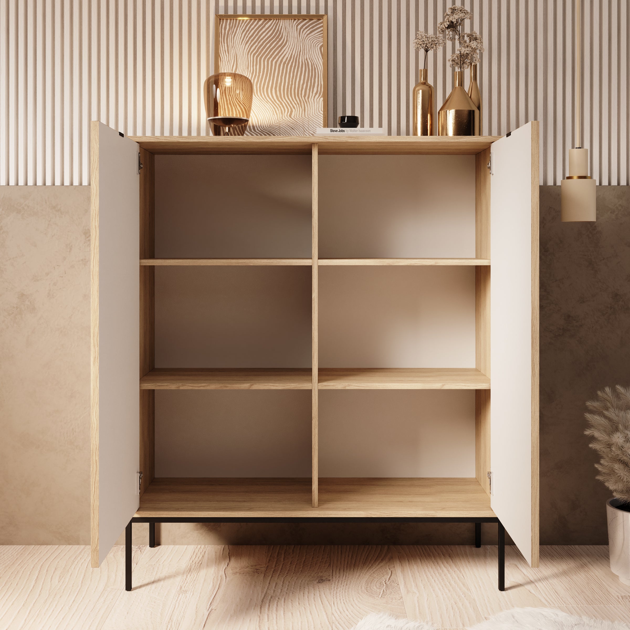 Navil - Dressoir - Eikenpatroon - 104x39x125 cm