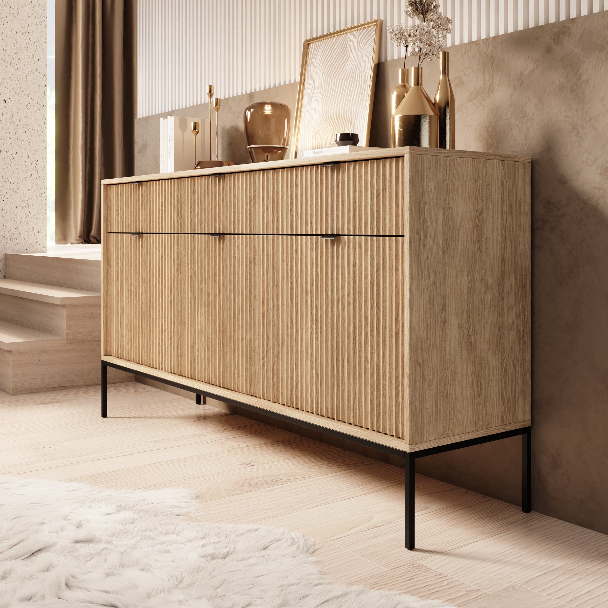 Navil - Dressoir - Eikenpatroon - 154x39x83 cm