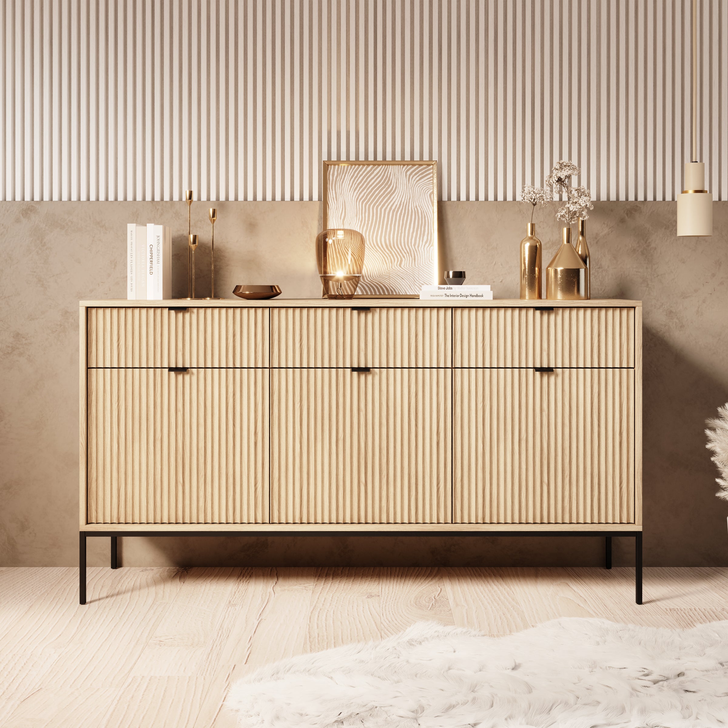 Navil - Dressoir - Eikenpatroon - 154x39x83 cm