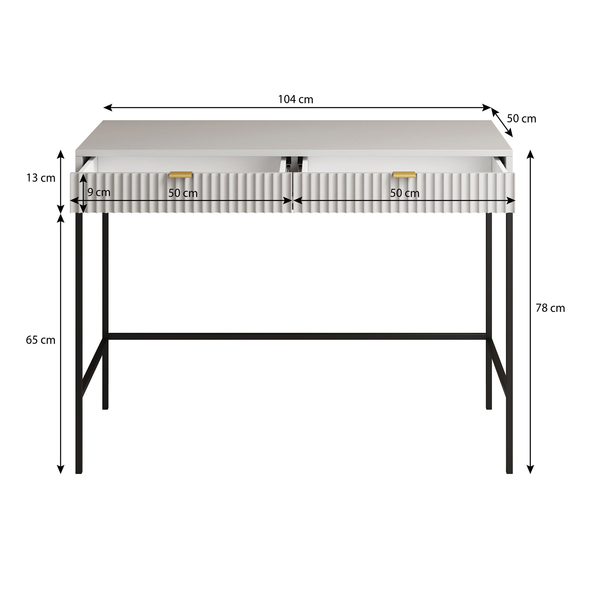 Navil - Kaptafel - Zwart - 104x50 cm