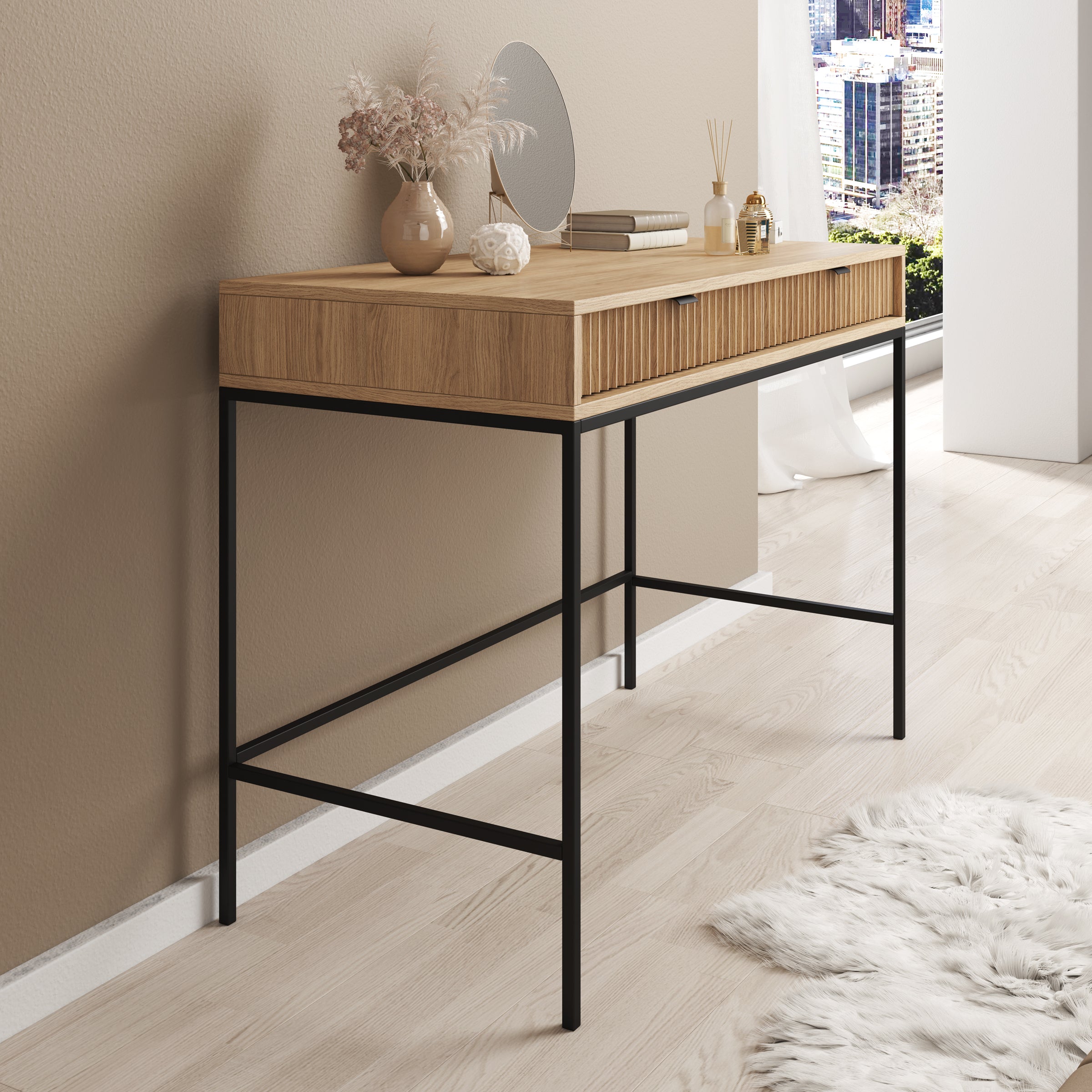 Navil - Kaptafel - Eikenpatroon - 104x50x78 cm