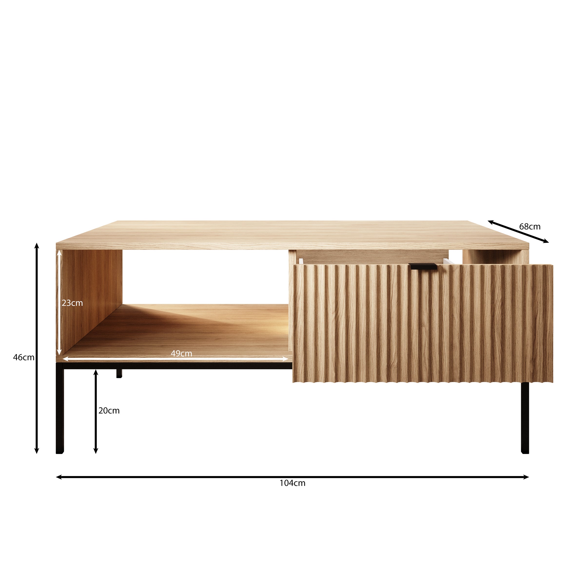 Navil - Salontafel - Eikenpatroon - 104x68x46 cm