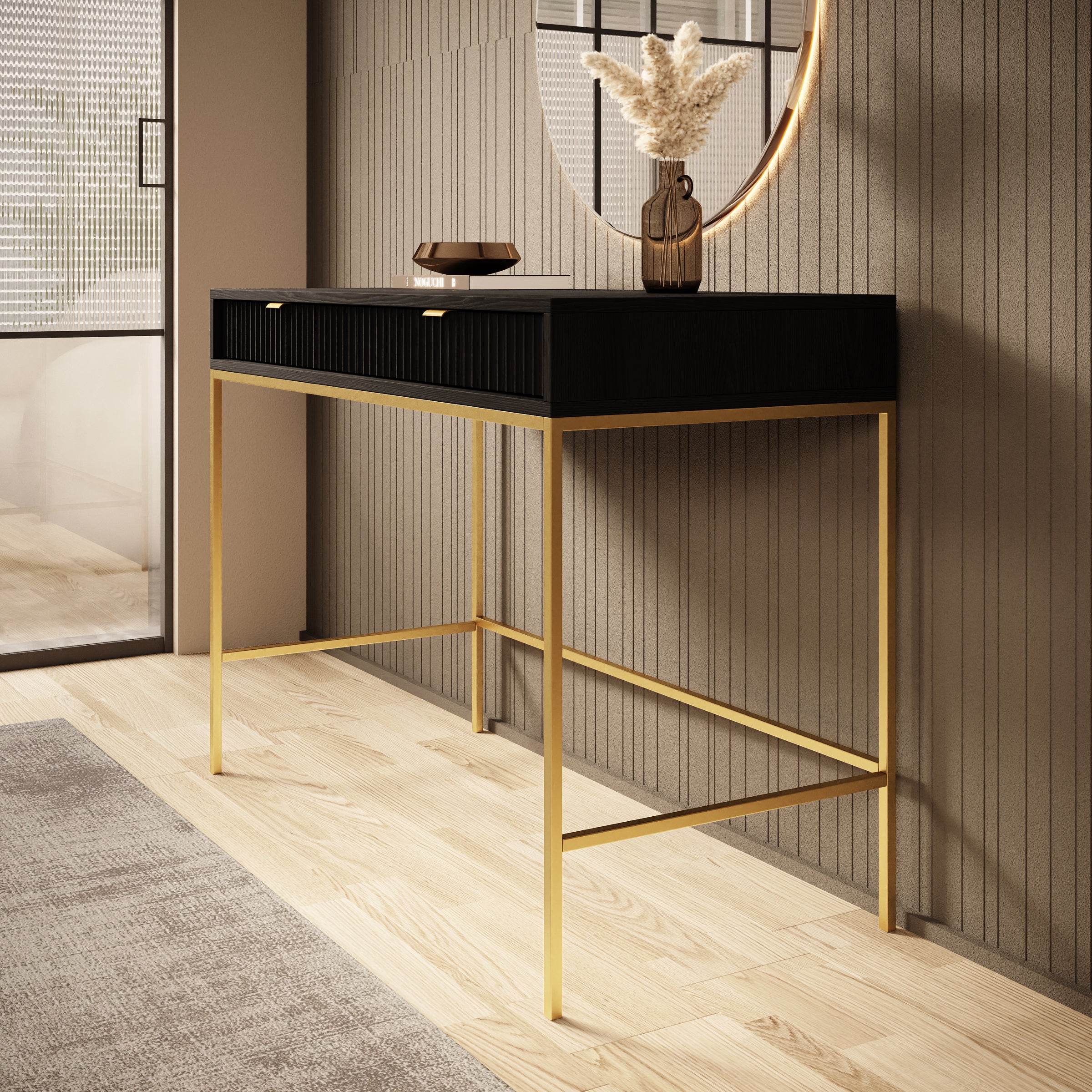 Navil 2 - Kaptafel - Zwart - 104x50x78 cm