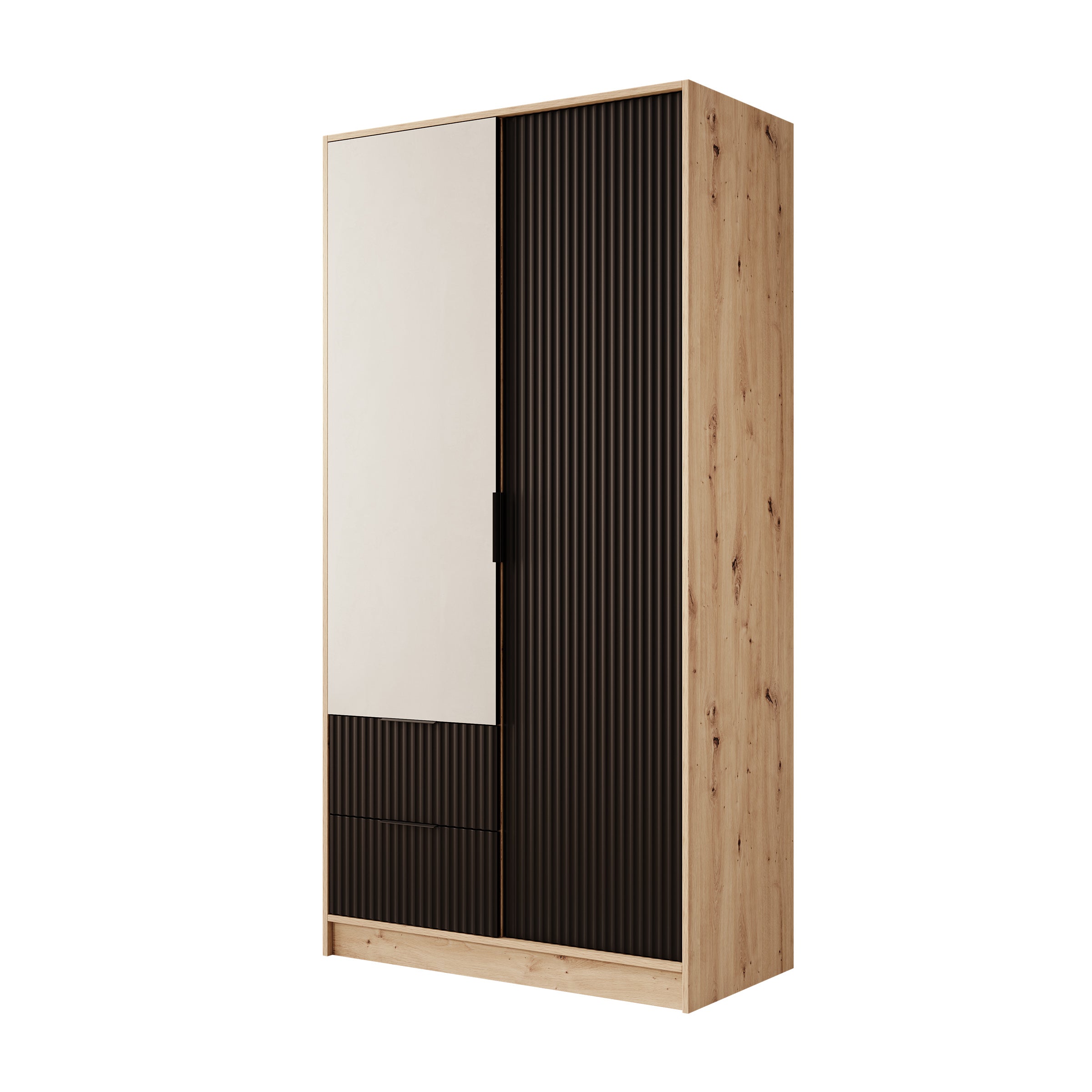 Negroni - Kledingkast 2 deurs - Eiken/Zwart - 102x51x200 cm