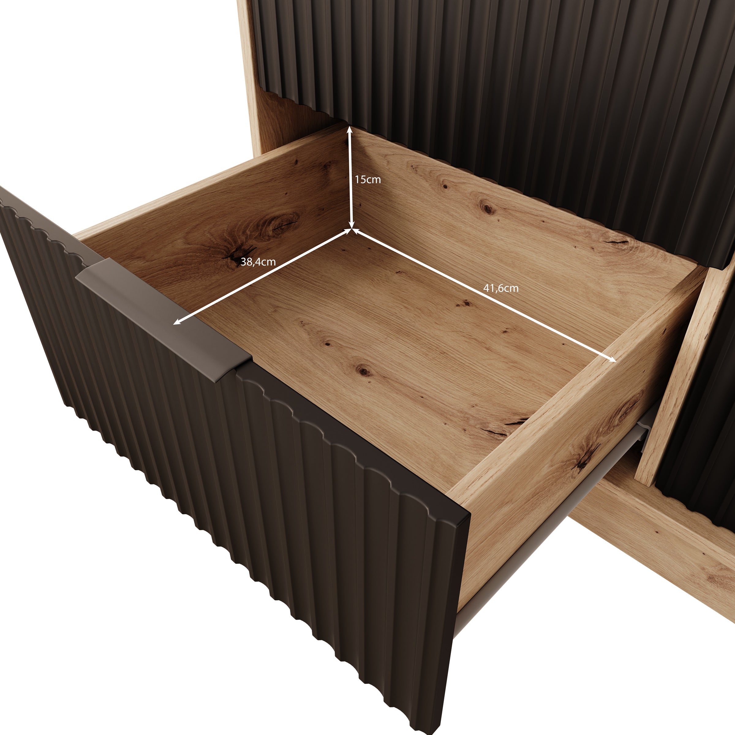 Negroni - Kledingkast 2 deurs - Eiken/Zwart - 102x51x200 cm