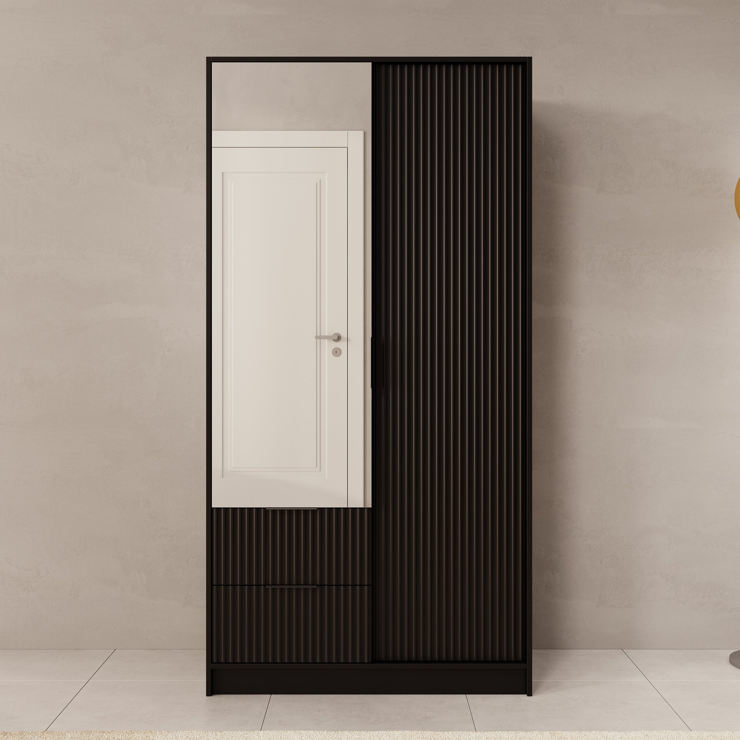 Negroni - Kledingkast 2 deurs - Zwart - 102x51x200 cm