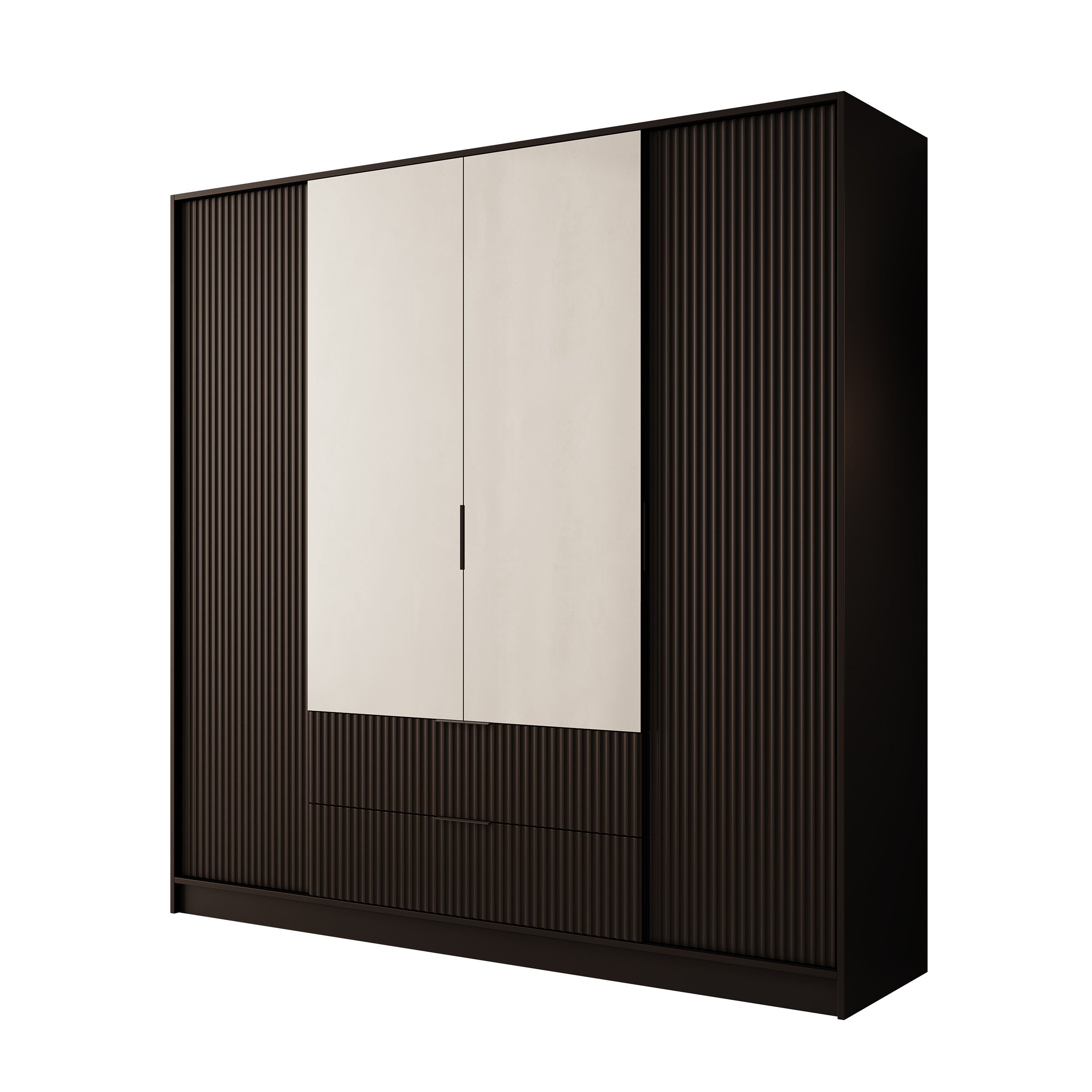 Negroni - Kledingkast 4 deurs - Zwart - 200x51x200 cm