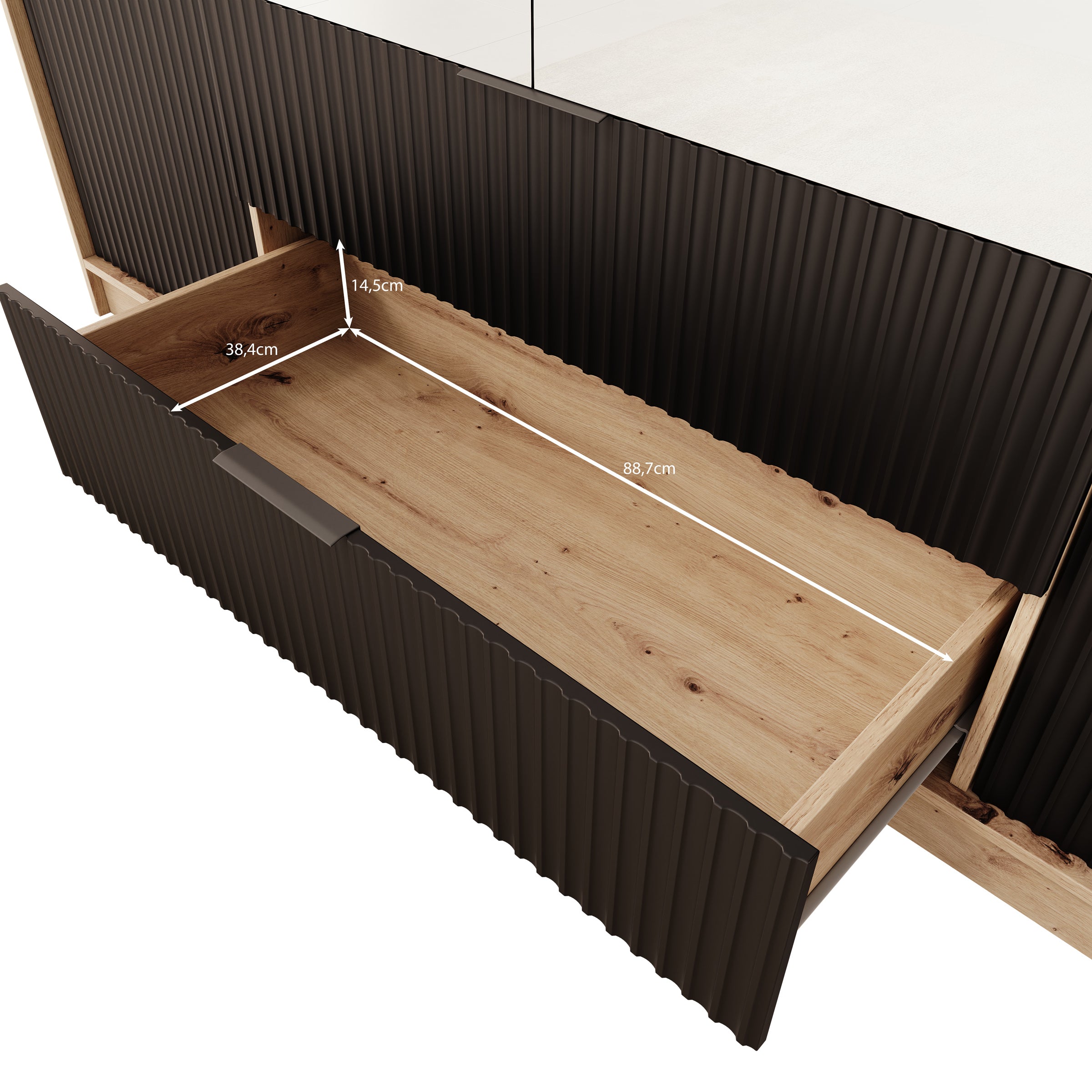 Negroni - Kledingkast 4 deurs - Zwart - 200x51x200 cm