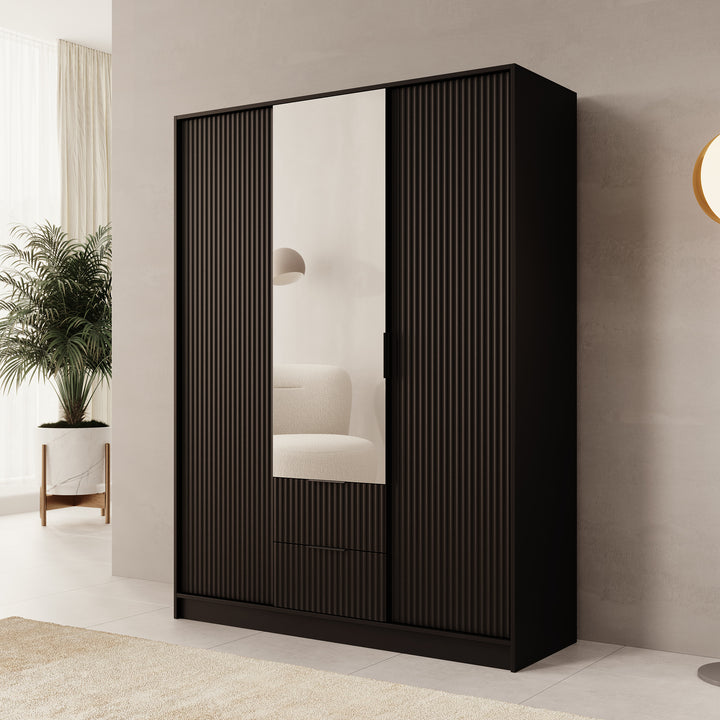 Negroni - Kledingkast met 3 deuren - Zwart - 150x51x200 cm