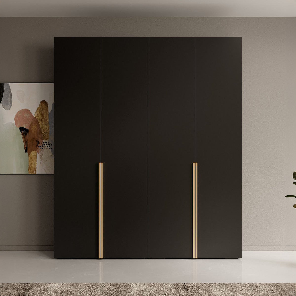Nexus - Kledingkast - Mat zwart - 200x47x237 cm