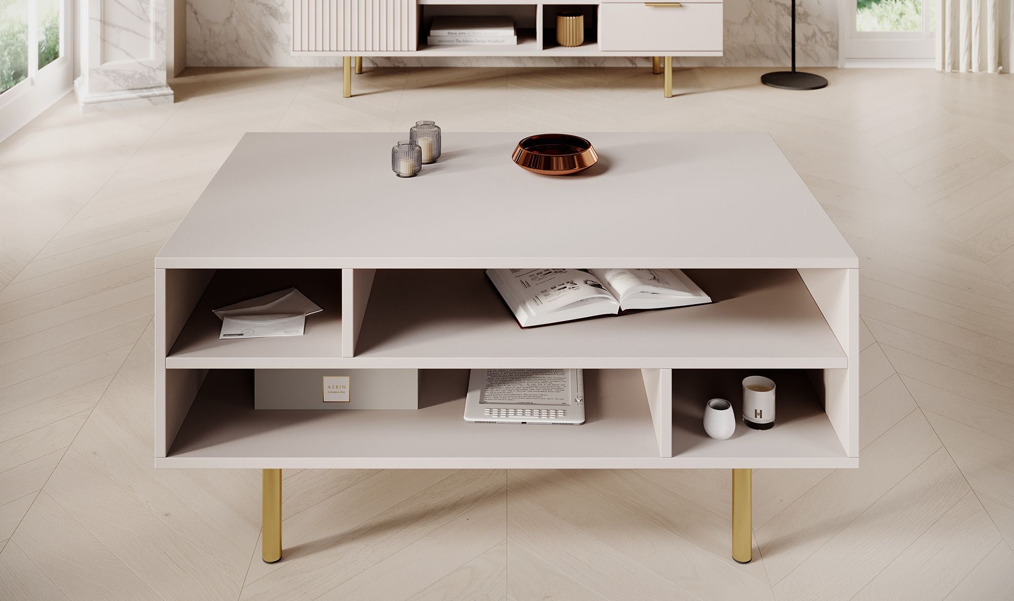Nicola - Salontafel - Beige - 100x60x45 cm