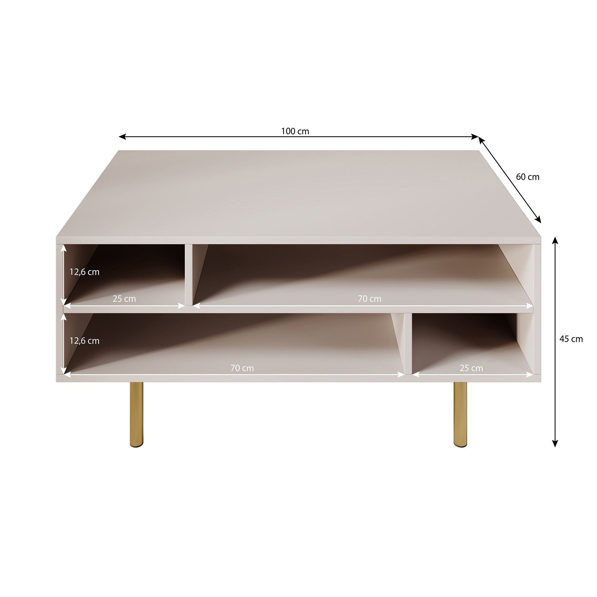 Nicola - Salontafel - Beige - 100x60x45 cm