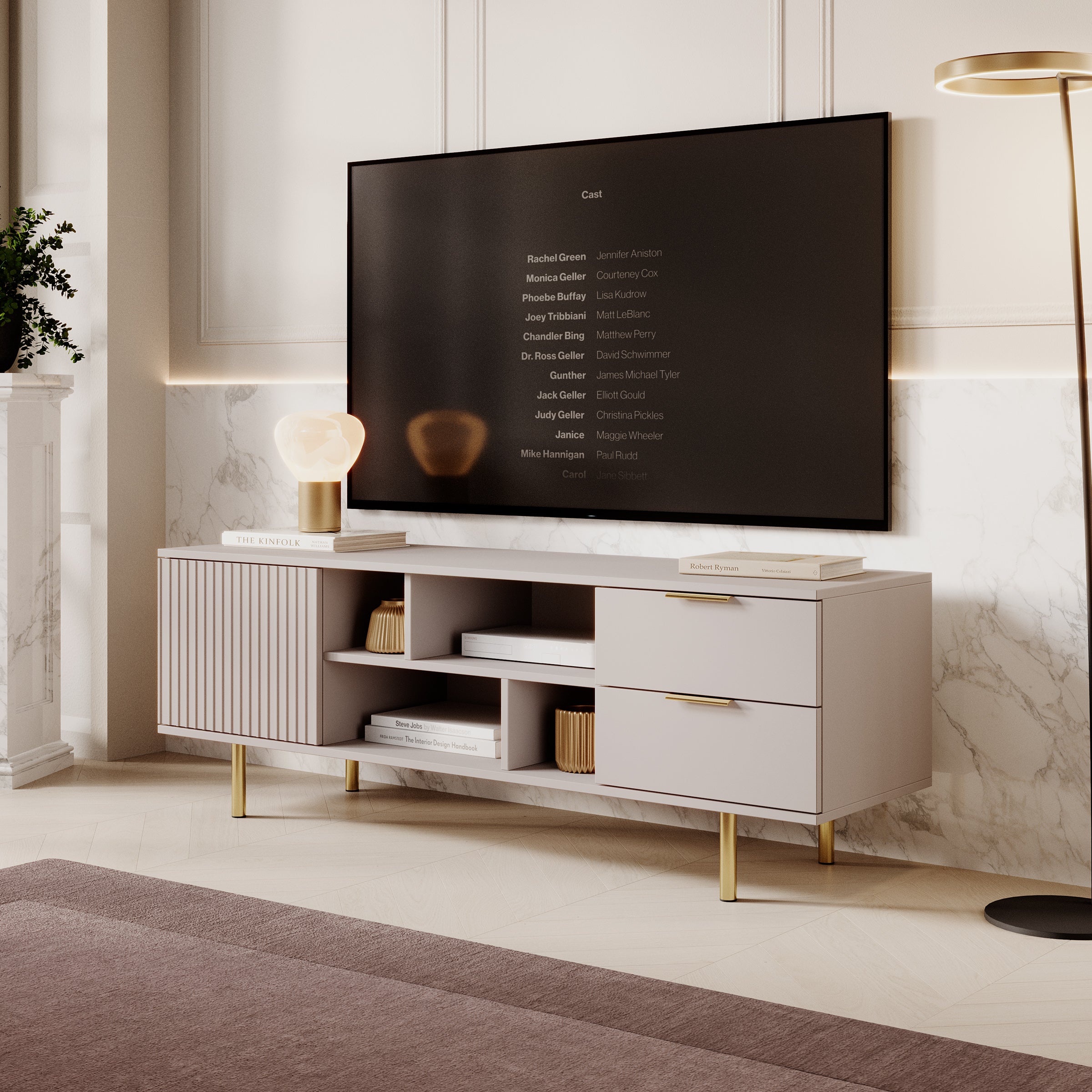Nicola - TV-Meubel - Beige  - 150x41x52 cm