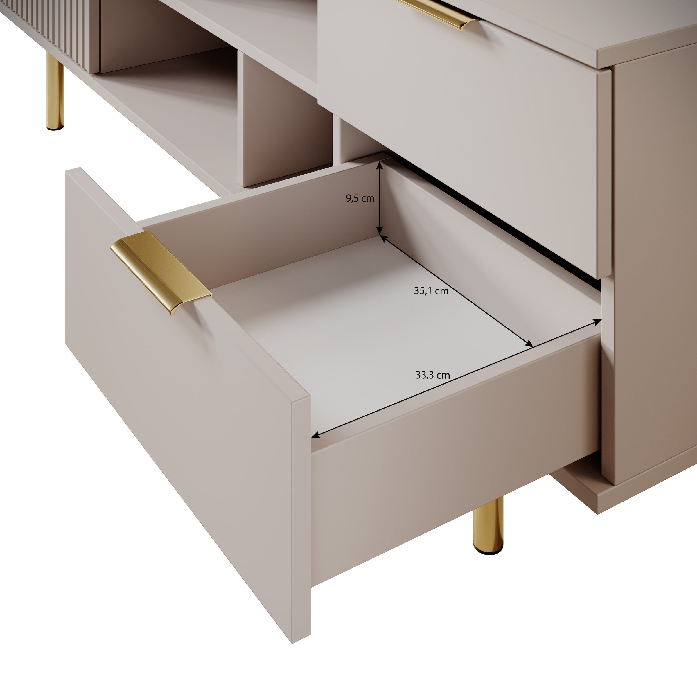 Nicola - TV-Meubel - Beige  - 150x41x52 cm