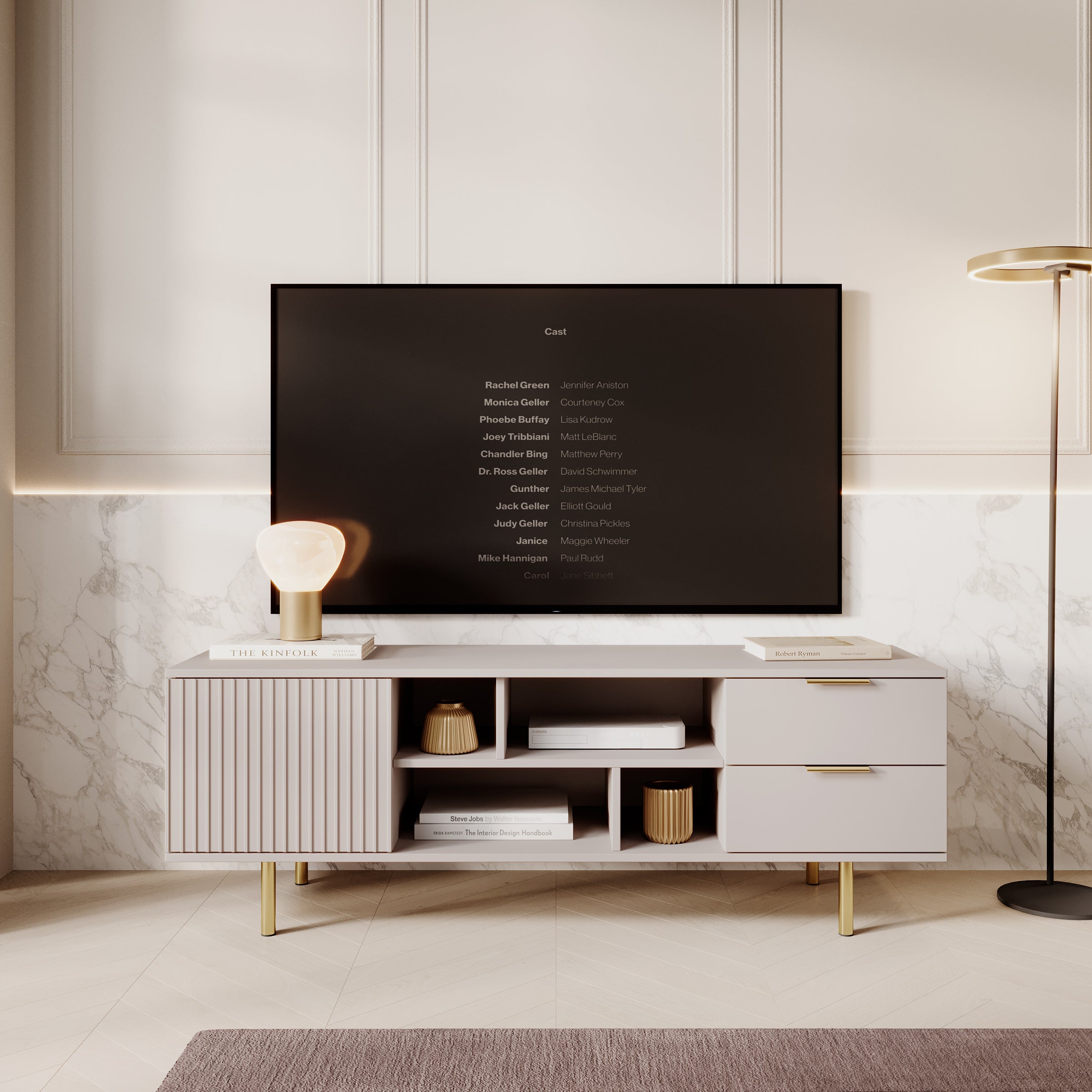 Nicola - TV-Meubel - Beige  - 150x41x52 cm