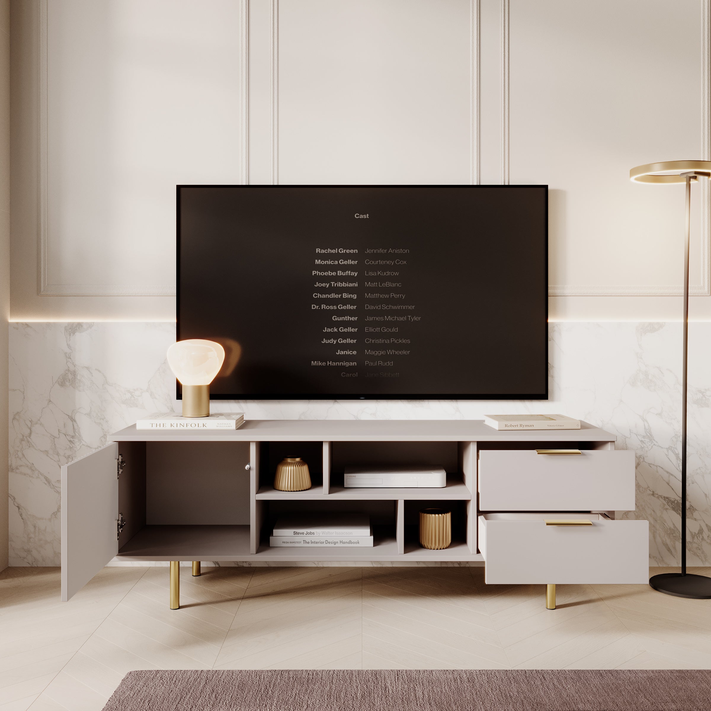 Nicola - TV-Meubel - Beige  - 150x41x52 cm