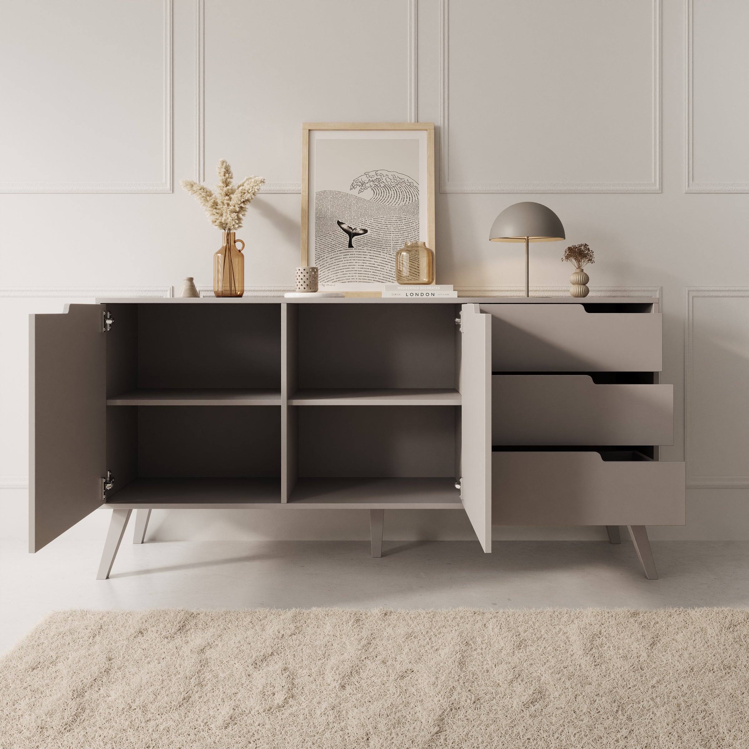 Nido - Dressoir - Beige - 160x40x80 cm